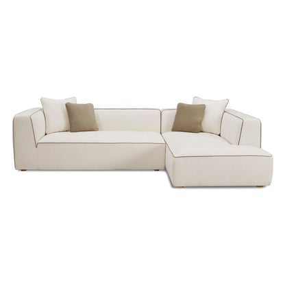 Tristine 2-Piece Cream Contract-Grade Linen L-Shaped Sectional