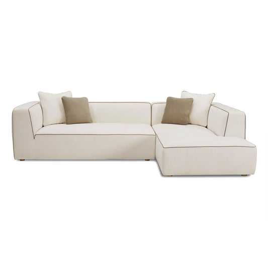 Tristine 2-Piece Cream Contract-Grade Linen L-Shaped Sectional