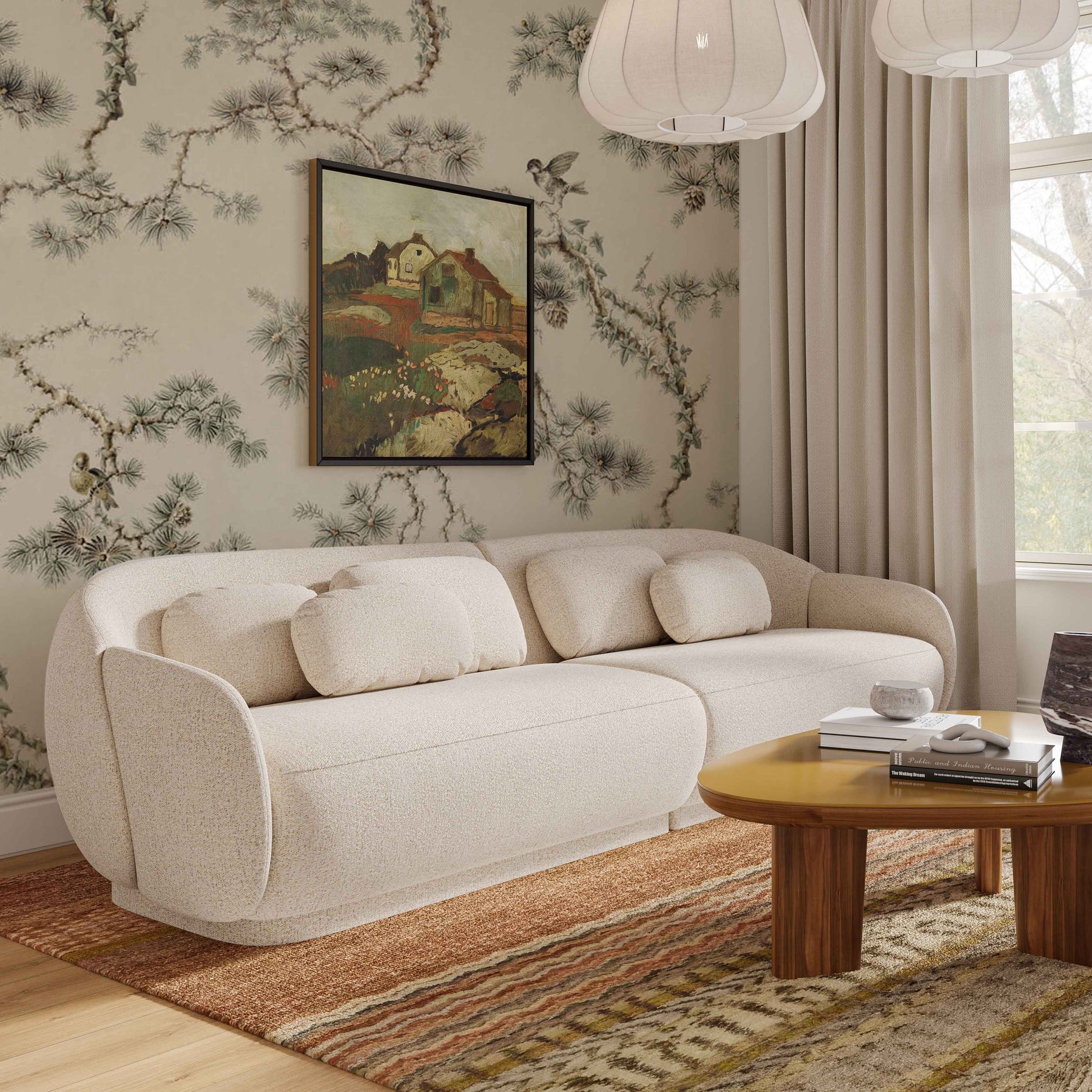 Misty 115" Cream Performance Boucle Modular Sofa