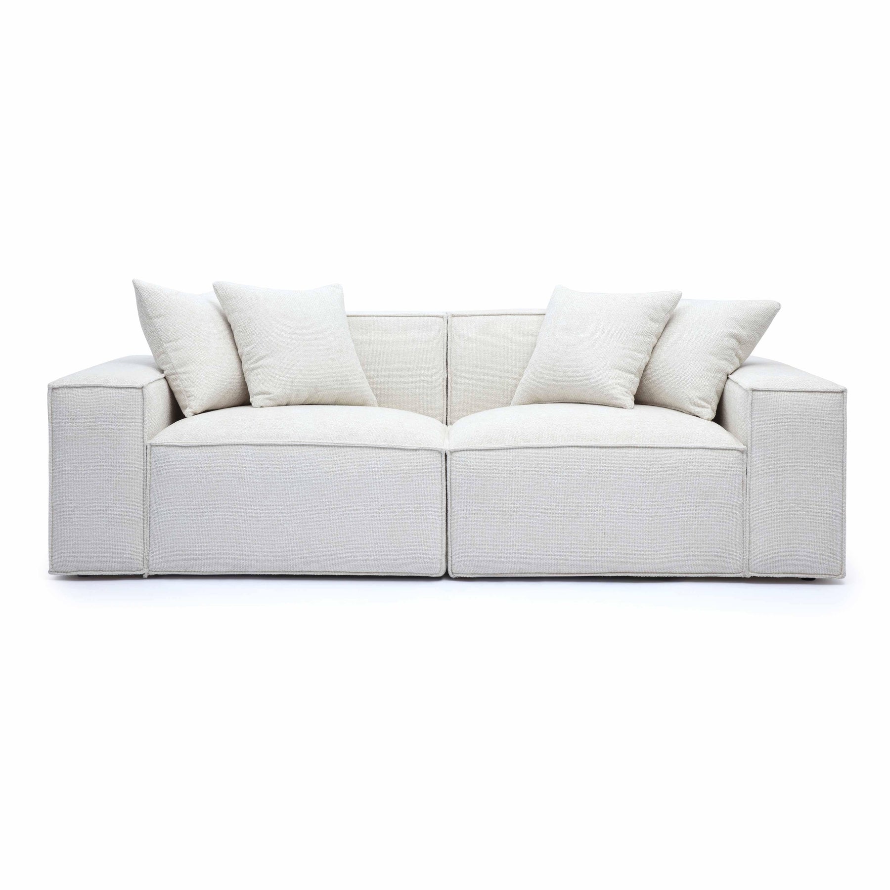 Mindy 84" Performance Chenille Basketweave Modular Loveseat