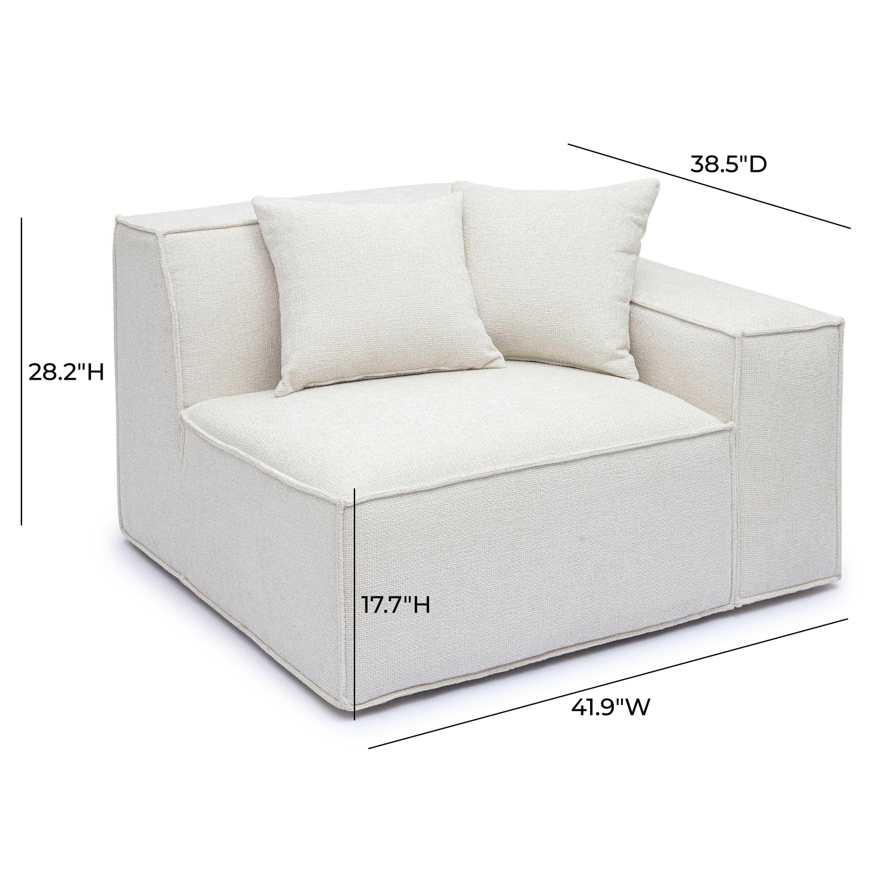 Mindy Performance Chenille Basketweave Modular Corner Chair