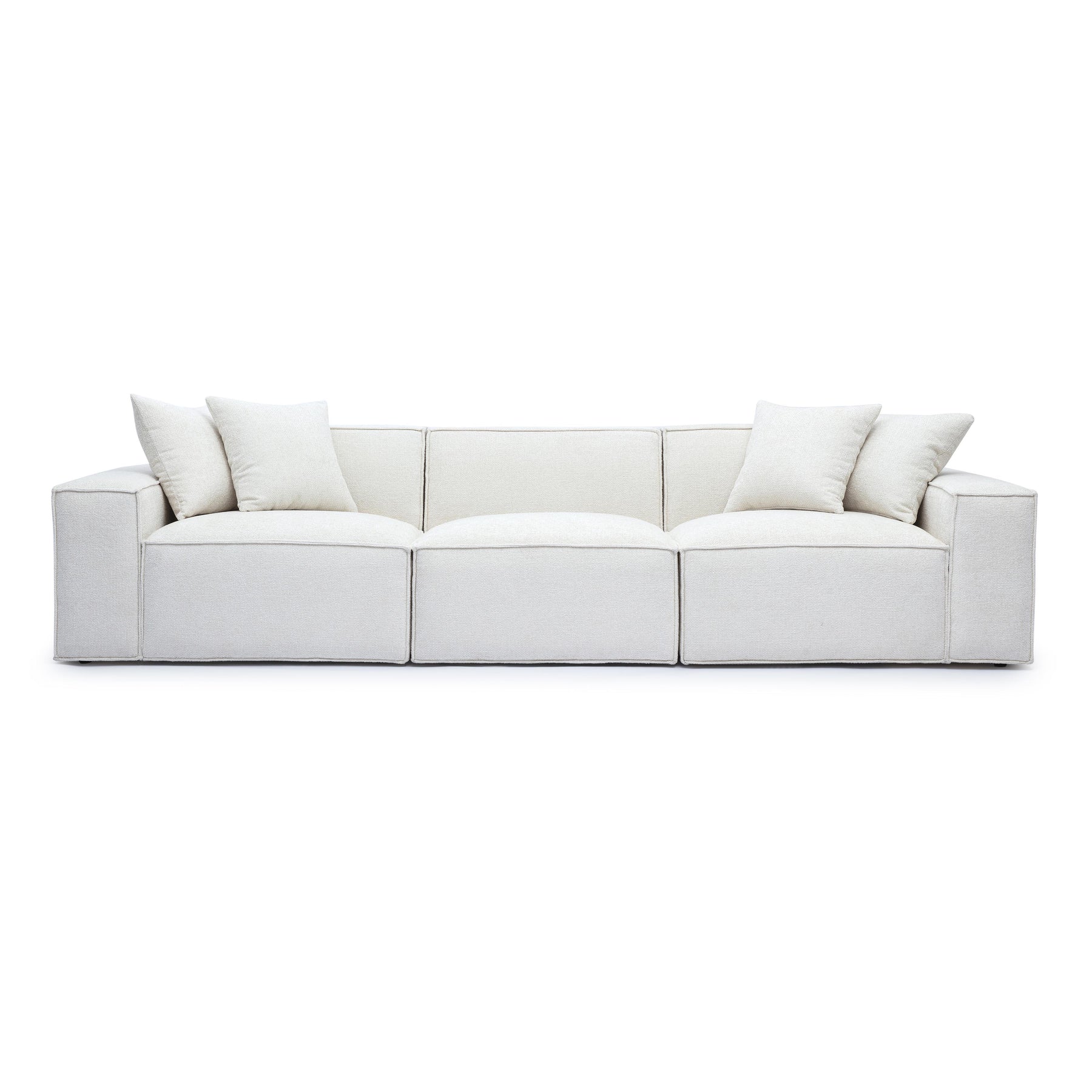 Mindy 115" Performance Chenille Basketweave Modular Sofa