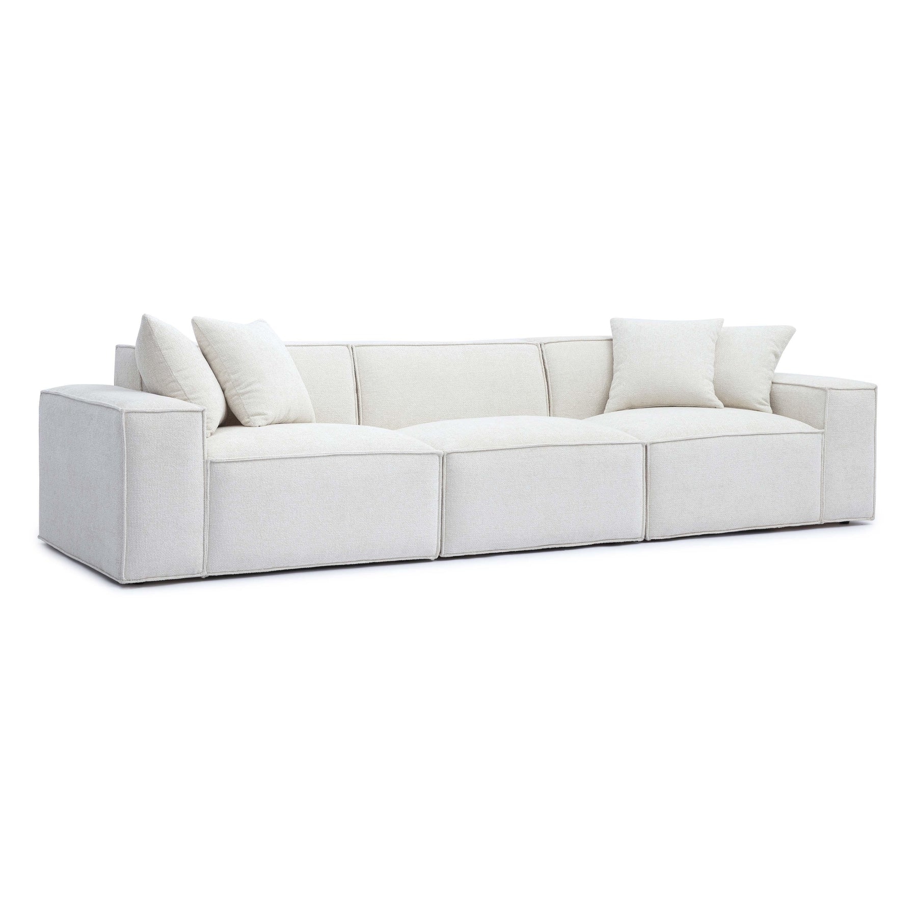 Mindy 115" Performance Chenille Basketweave Modular Sofa