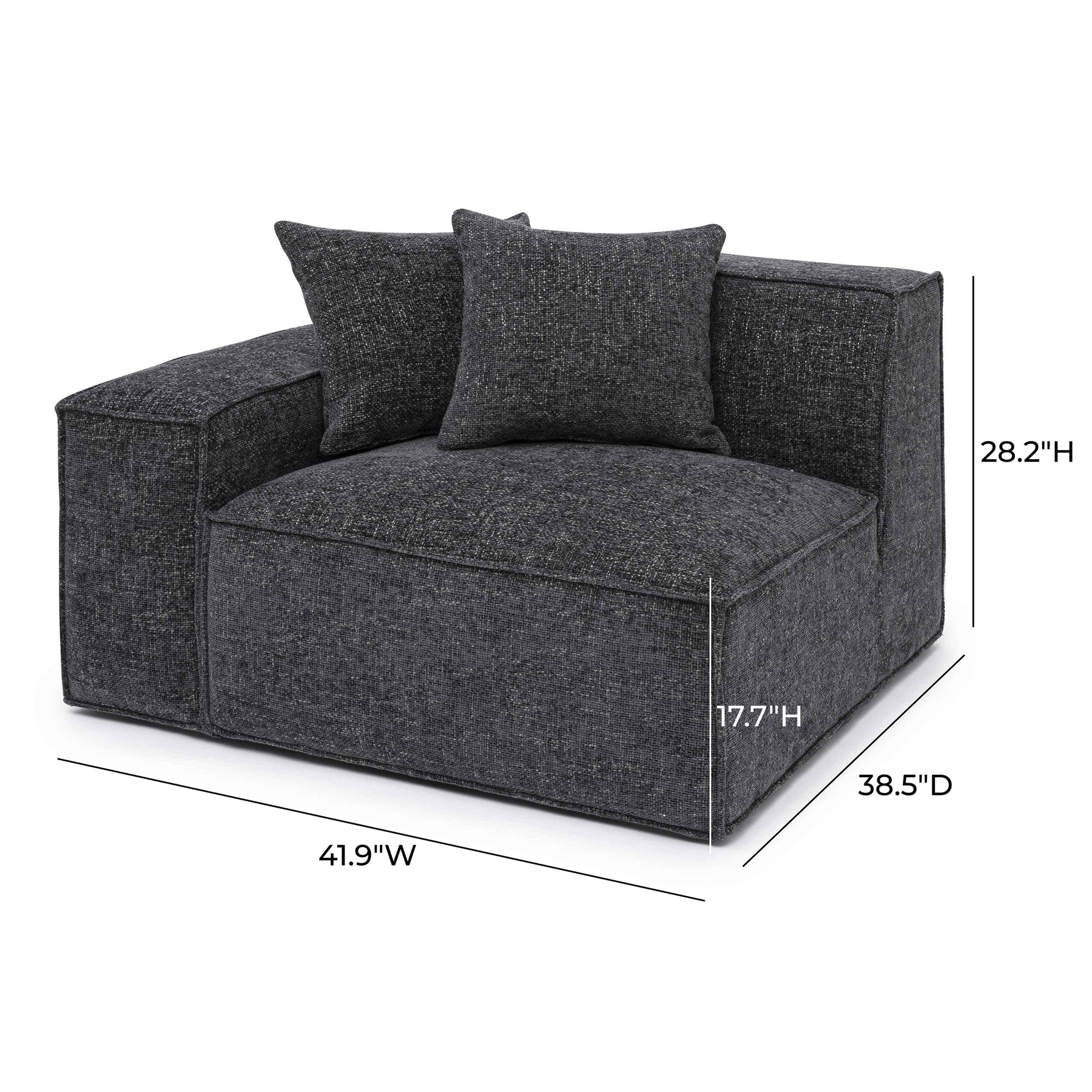Mindy Performance Chenille Basketweave Modular Corner Chair