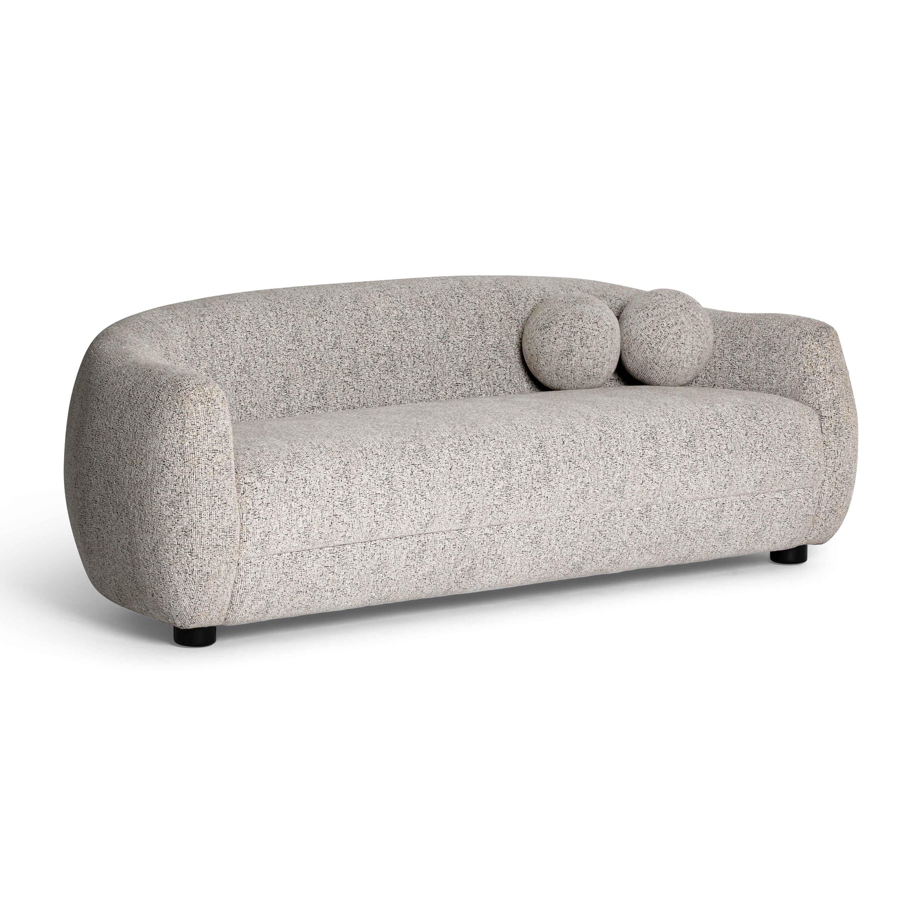 Judy 80" Black and White Woven Performance Fabric Sofa