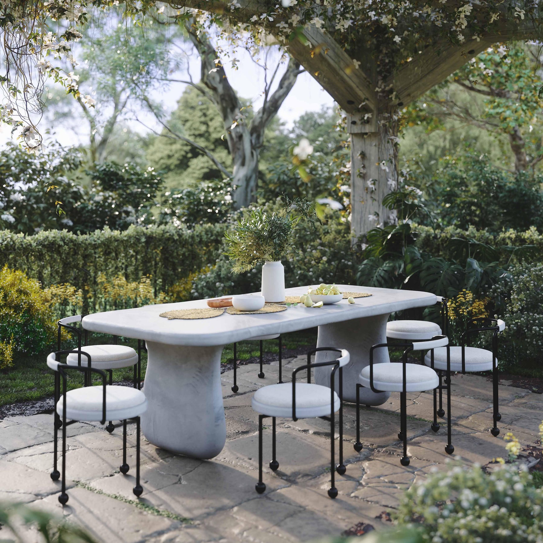 Pansy Cream Outdoor Dining Chair