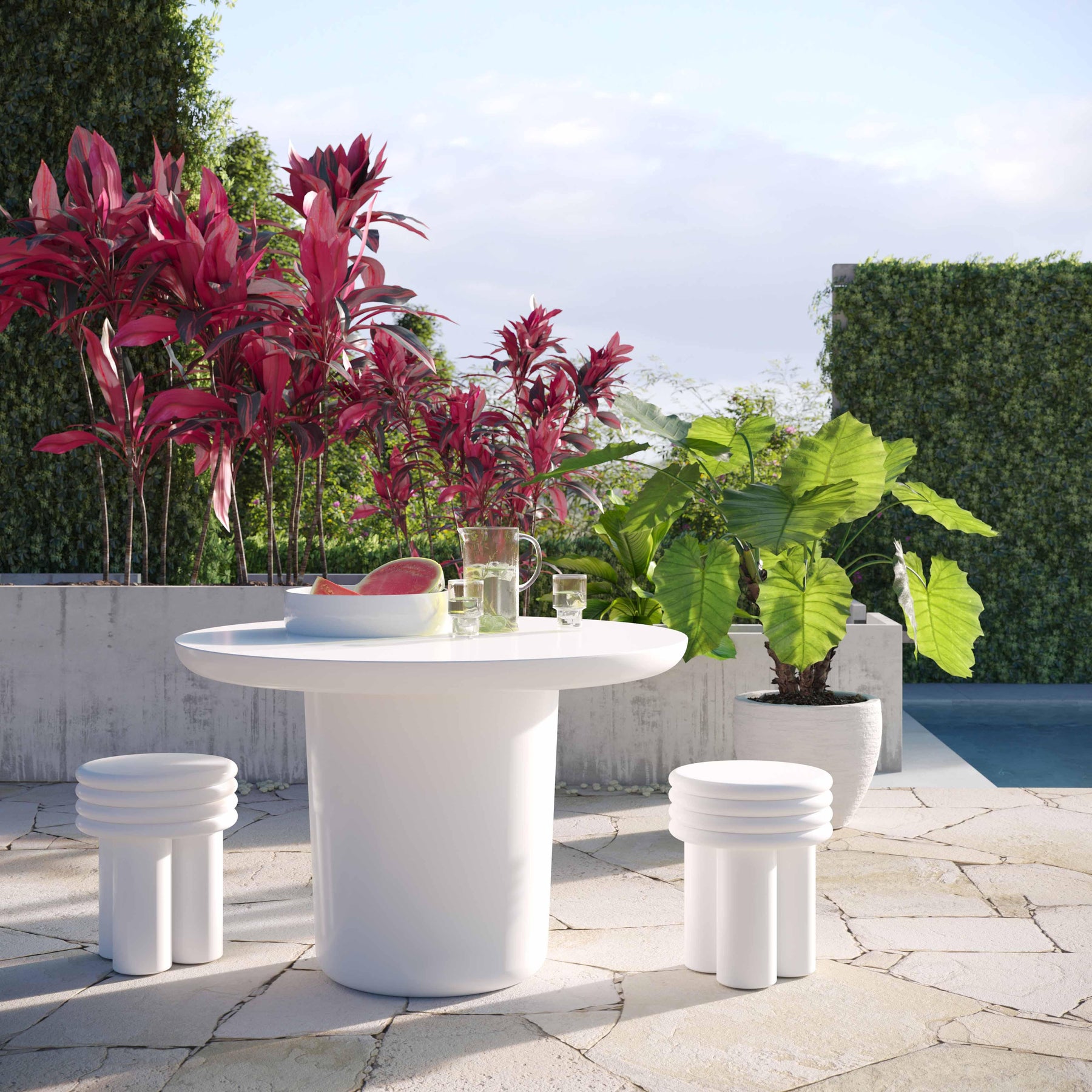 Delta Concrete Indoor/Outdoor Round Side Table
