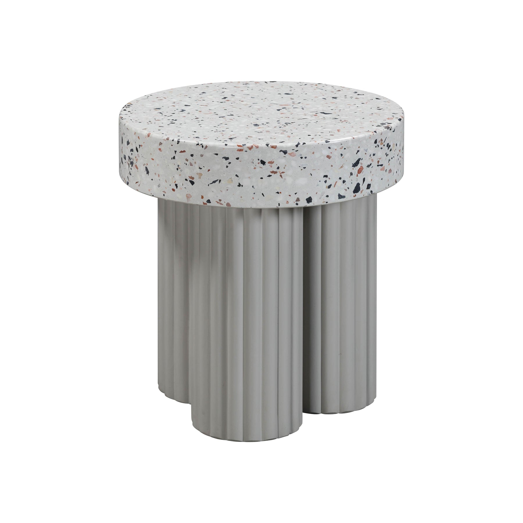 Clover Faux Terrazzo Indoor/Outdoor Round Side Table