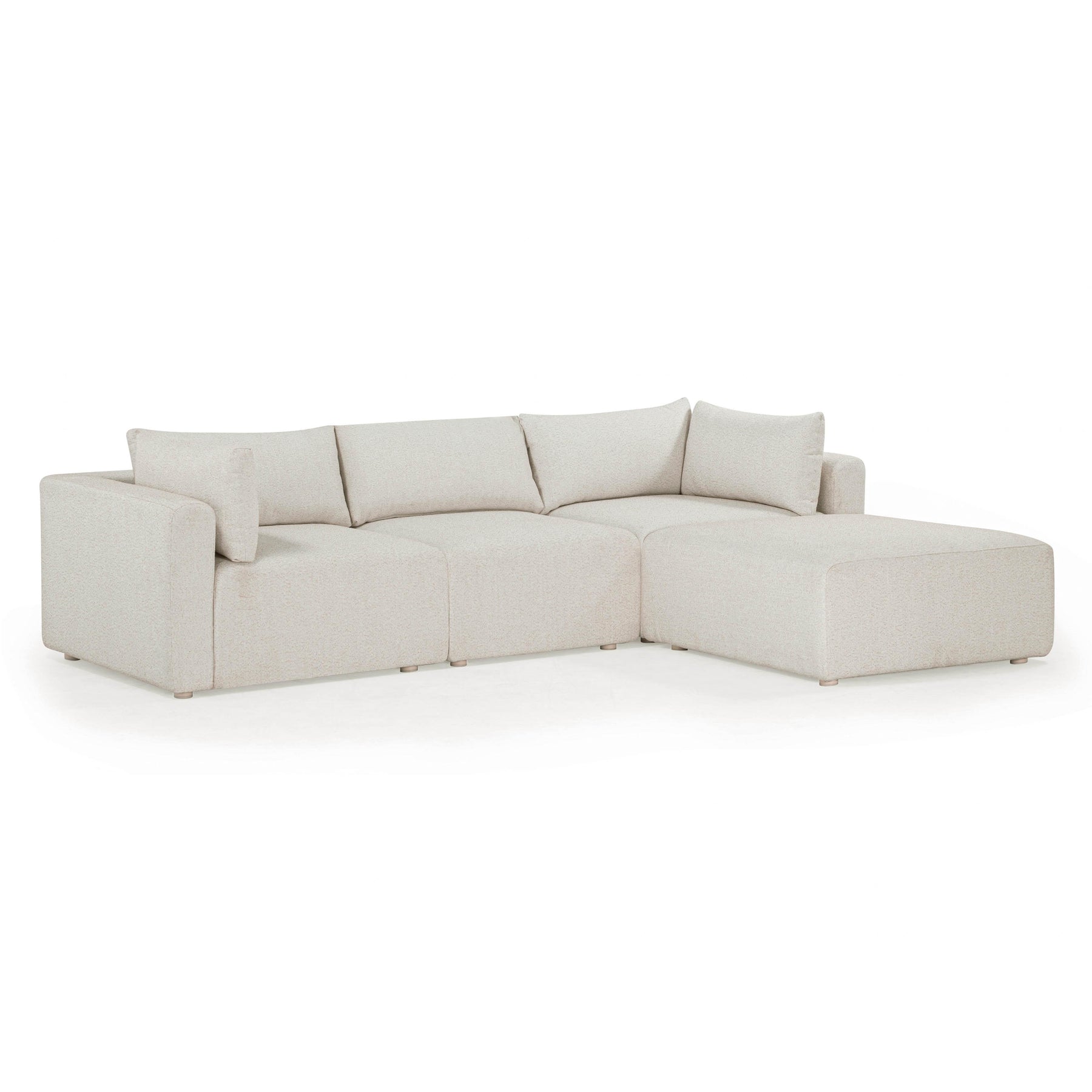 Hangover 4-Piece Cream Performance Fabric Outdoor Modular Sectional
