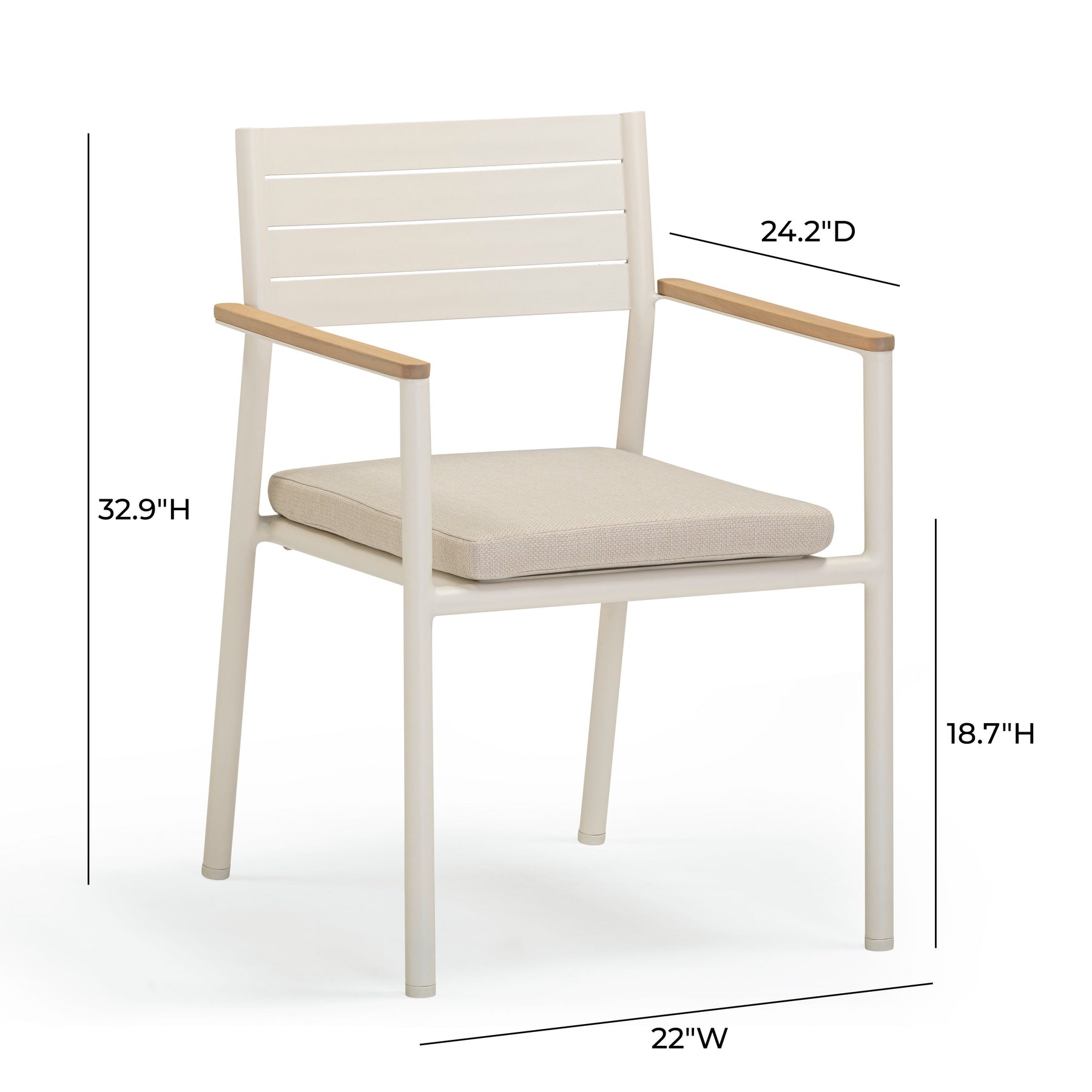 Sardinia Cream Performance Fabric Outdoor Dining Chair - Set of 2