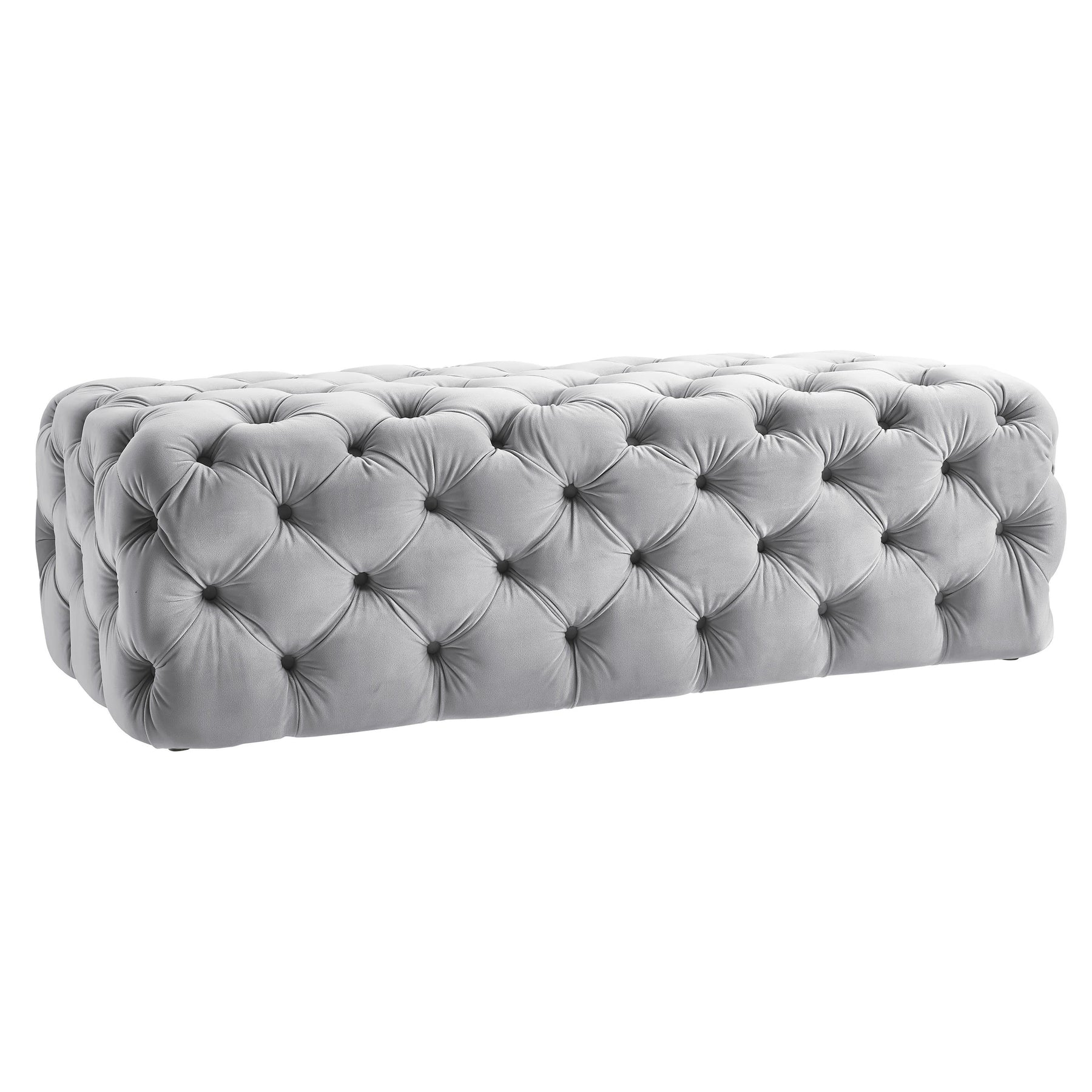 Kaylee 49" Performance Velvet Tufted Jumbo Ottoman