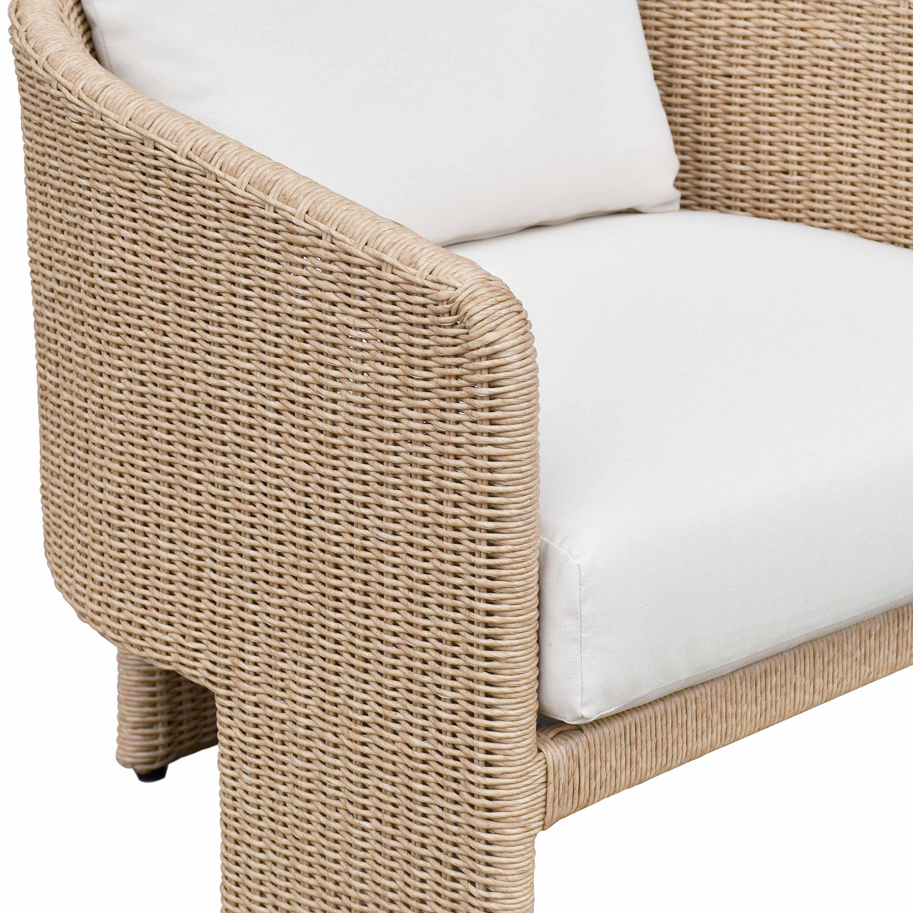 Alexa Rattan Performance Fabric Outdoor Accent Chair