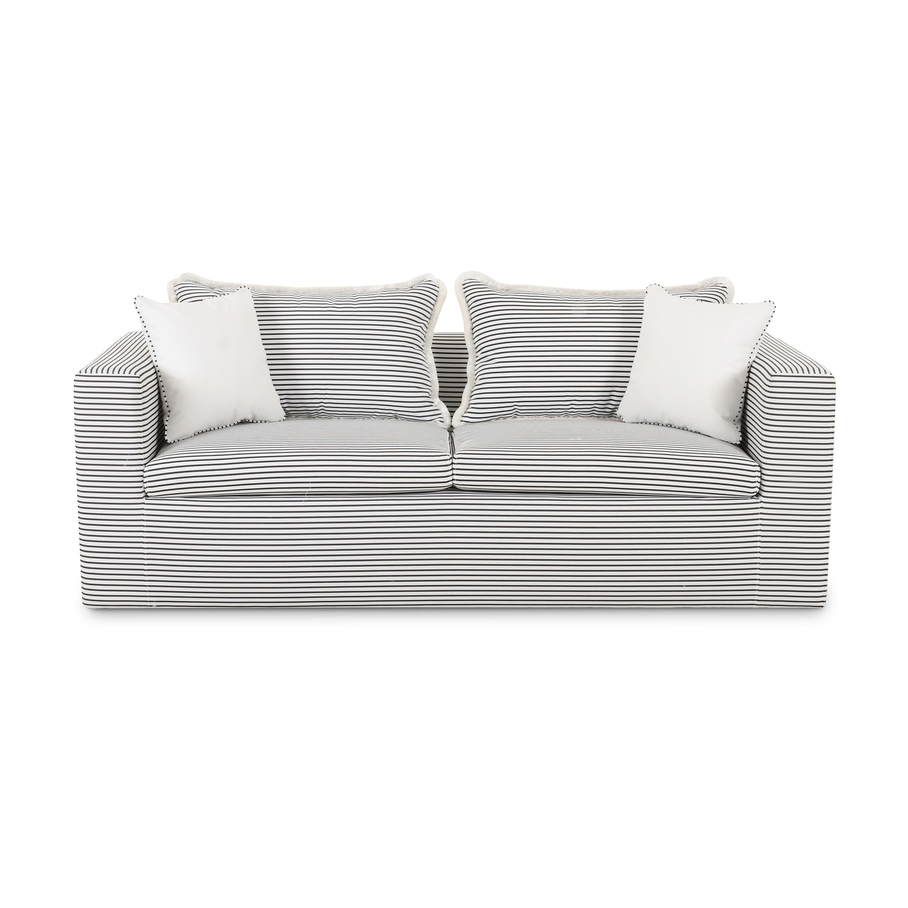 Salty 84.5" Striped Contract-Grade Indoor/Outdoor Sofa