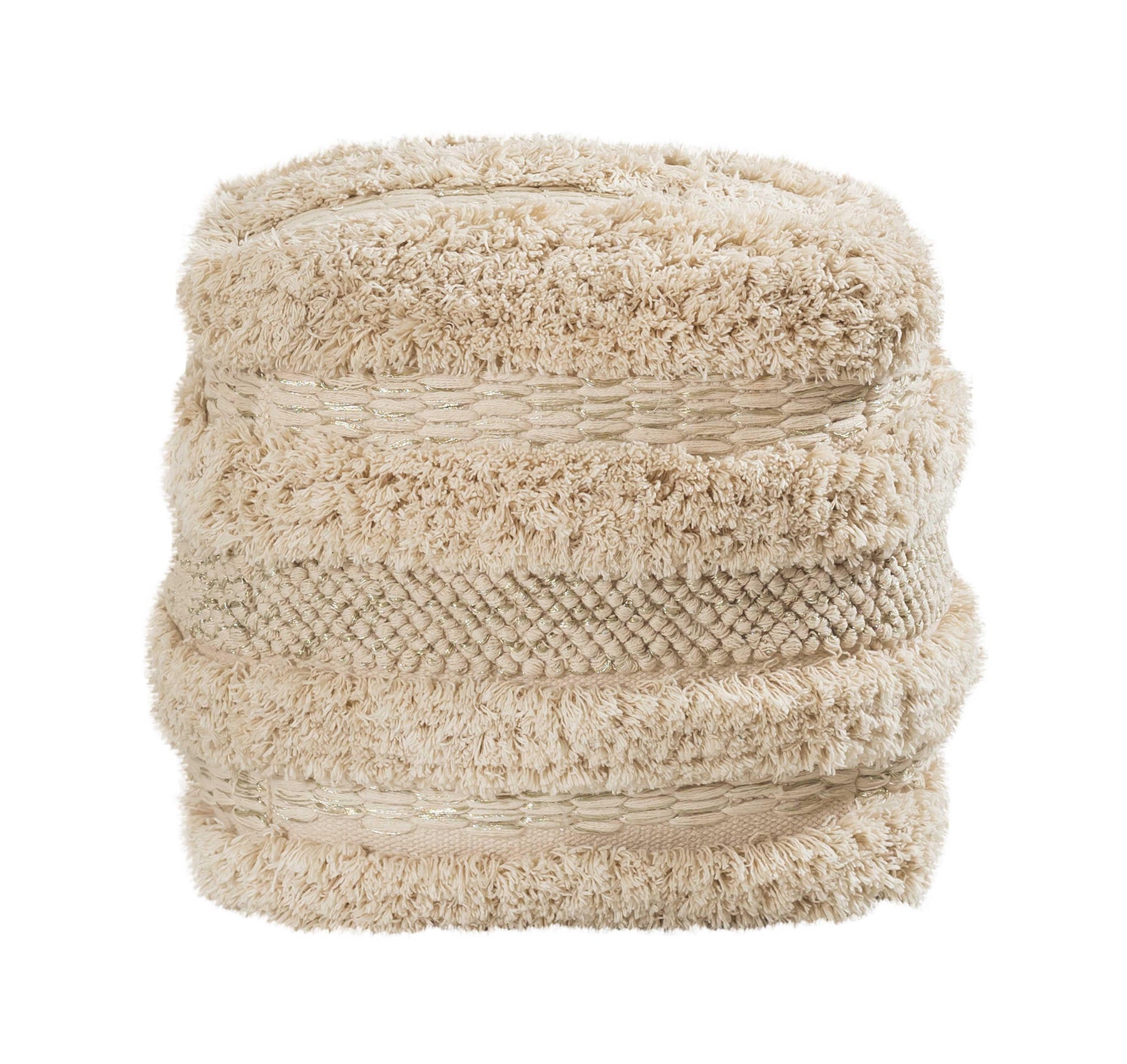 Yorba Beige Cotton Pouf