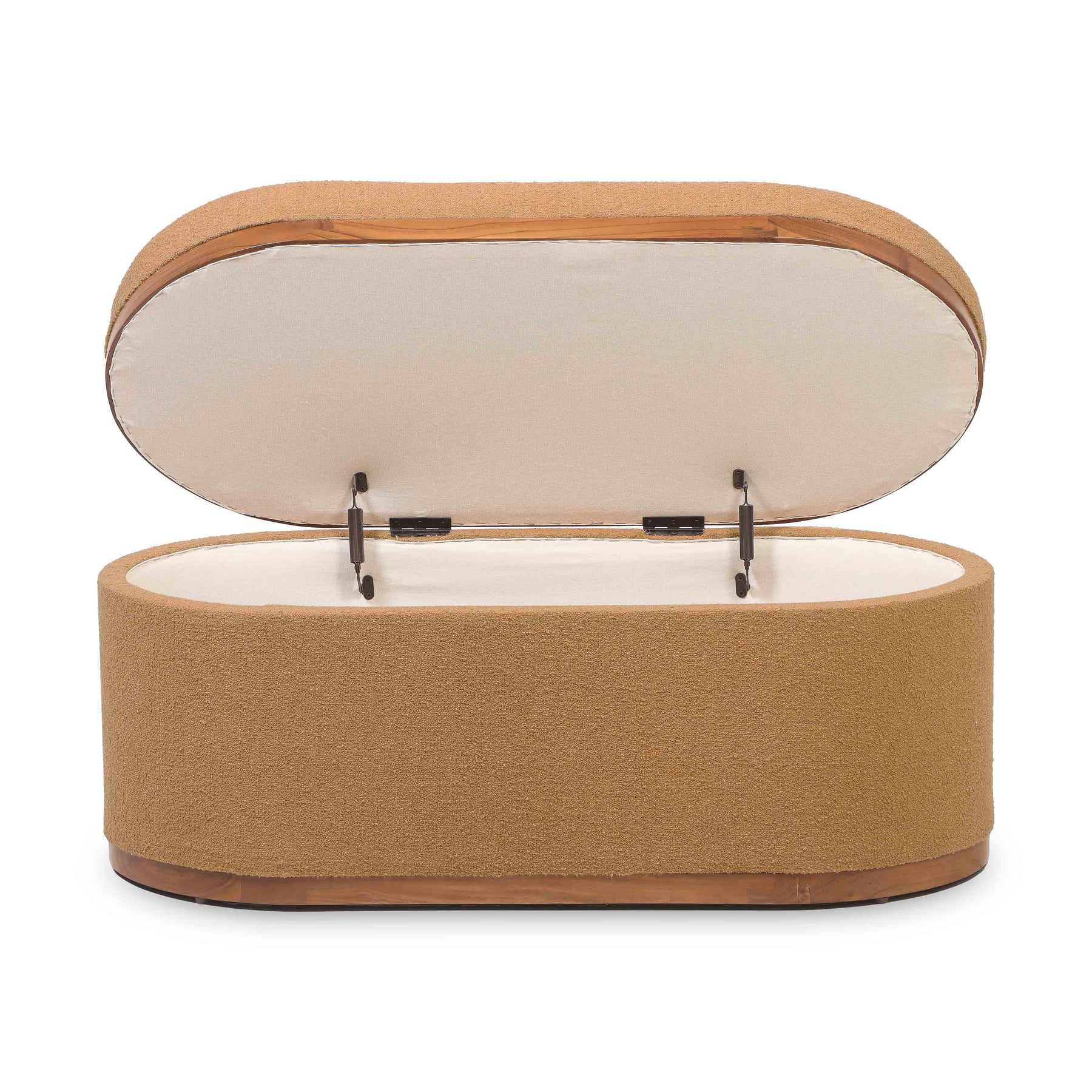 Olivier 41" Boucle Oval Storage Ottoman