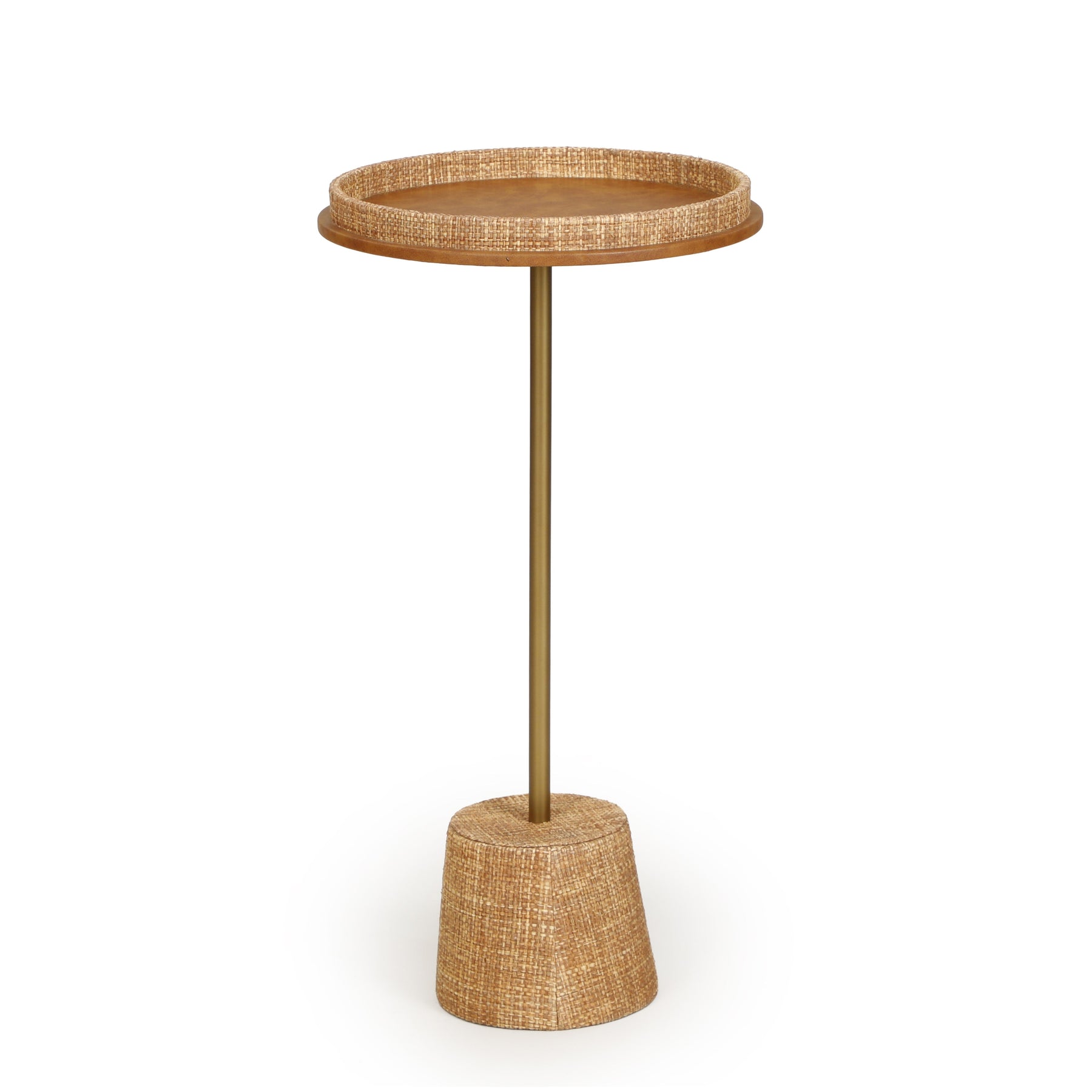 Saddle Natural Raffia Contract-Grade Side Table
