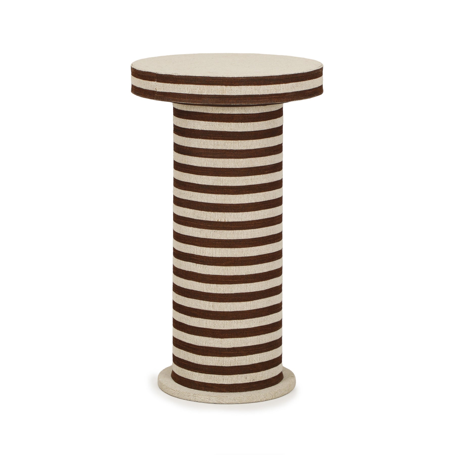 Lyra Natural Striped Cotton Jute Contract-Grade Side Table