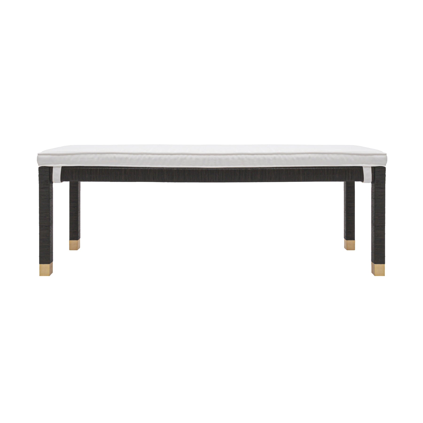 Amara 50" Woven Rattan Performance Fabric Bench