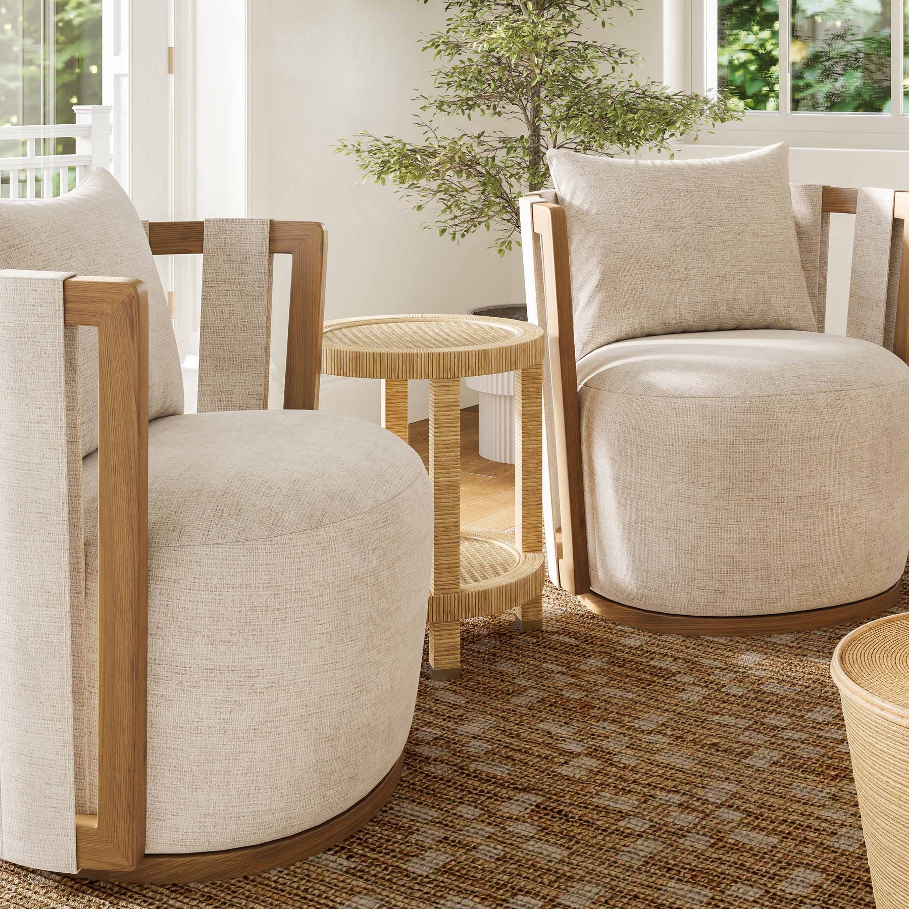 Amara Natural Rattan Side Table