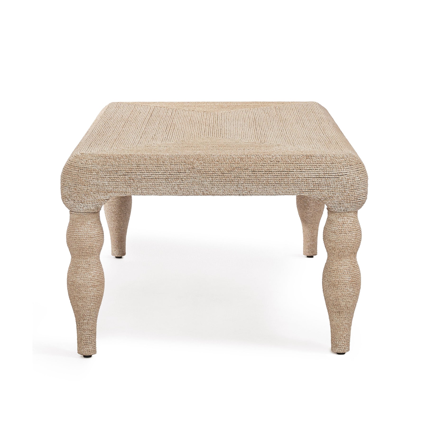 Vicky 49" Natural Woven Seagrass Rectangular Coffee Table