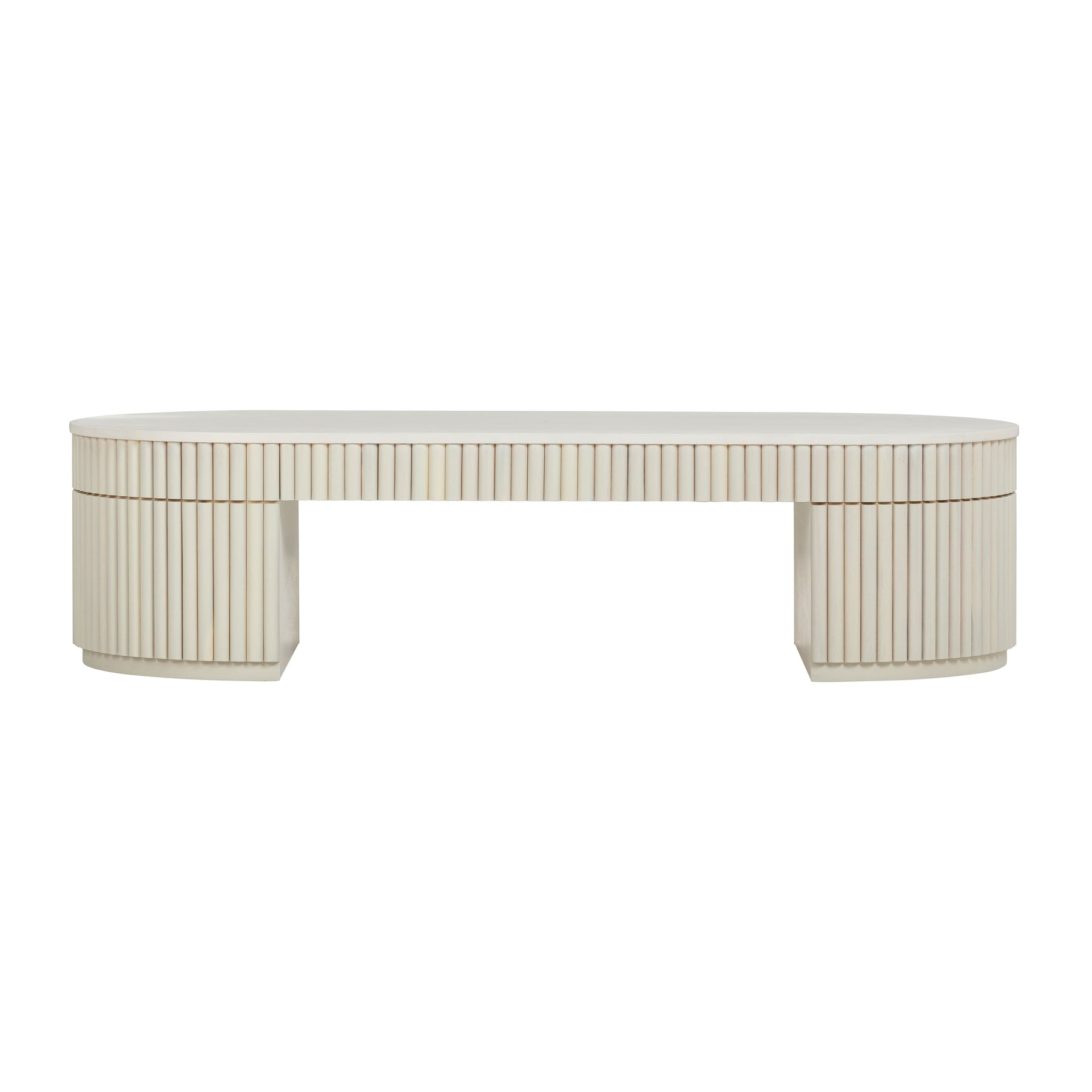 Bella 48" Cream Oval Coffee Table