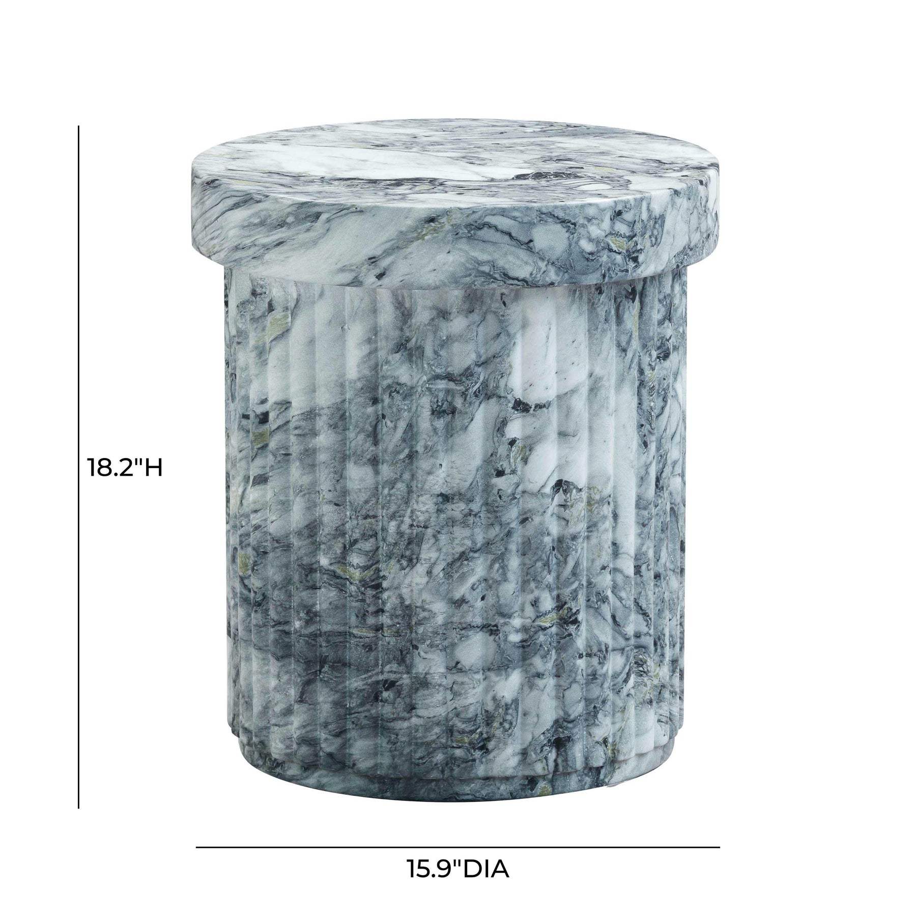 Serafina Faux Marble Concrete Indoor / Outdoor Side Table
