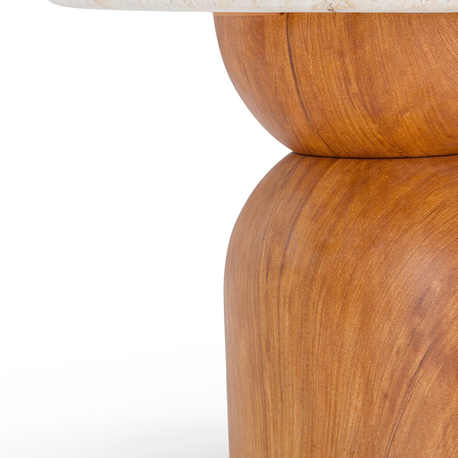 Cynthia Faux Travertine Concrete Indoor/Outdoor Side Table