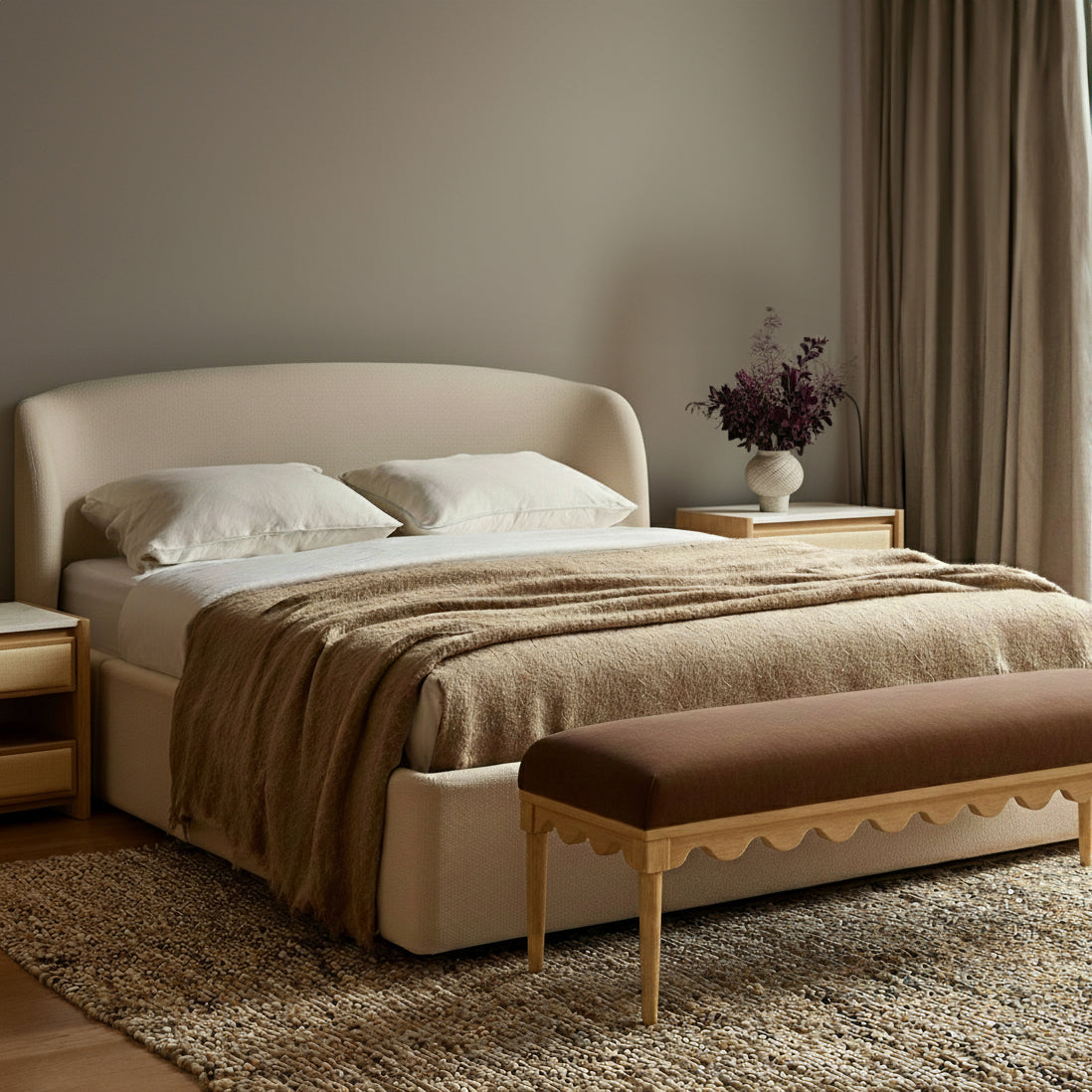 Oodle 56.5" Performance Vegan Mohair Bench