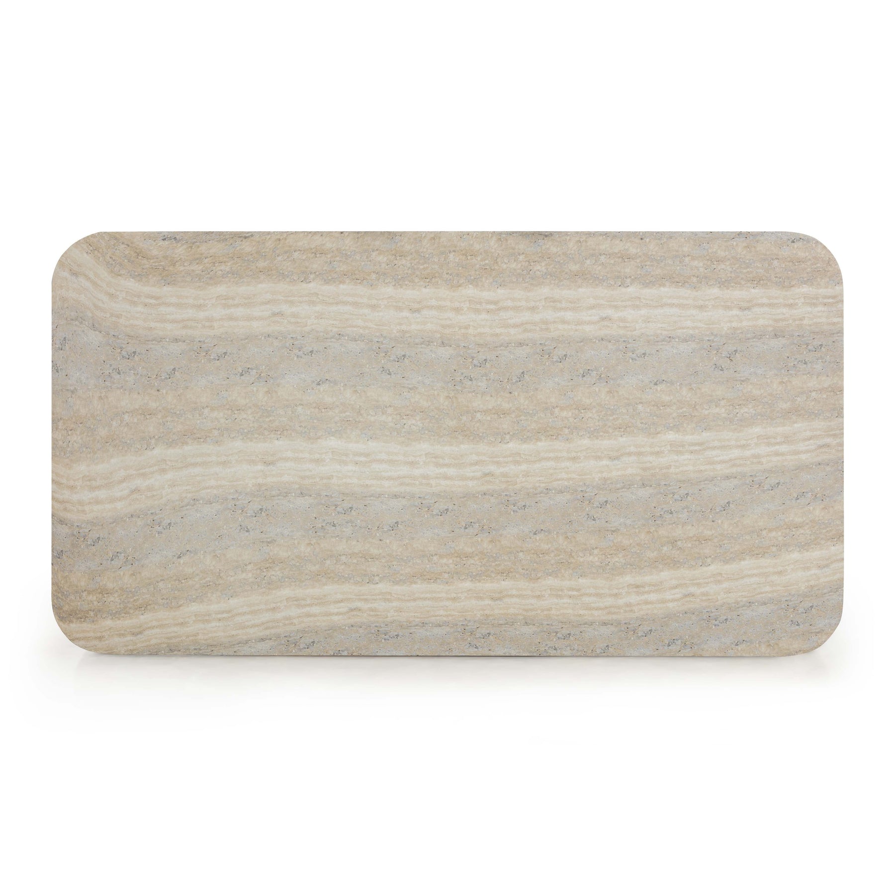 Tyche 55" Faux Travertine Indoor/Outdoor Concrete Rectangular Coffee Table