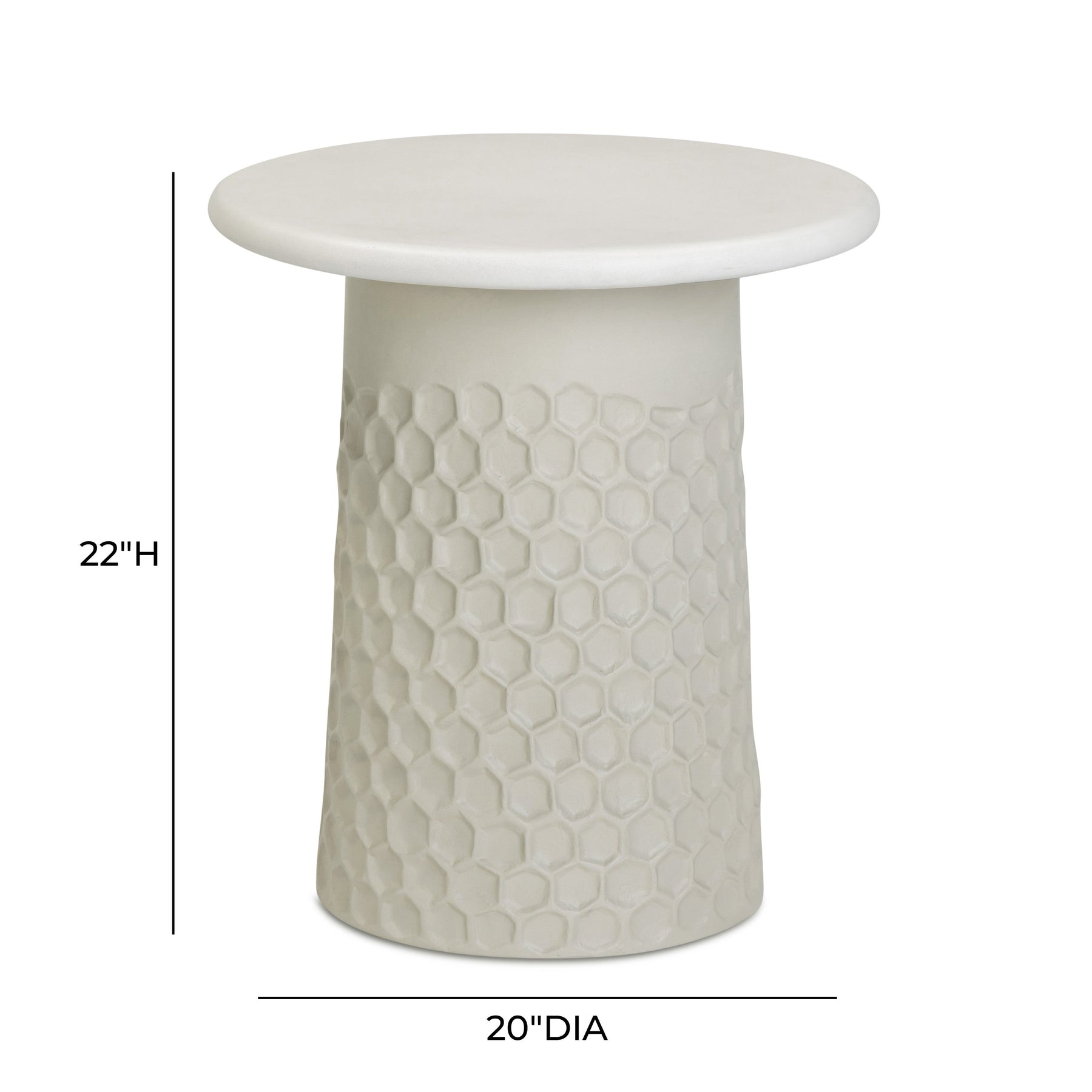 Hessa Indoor/Outdoor Concrete Chiseled Side Table