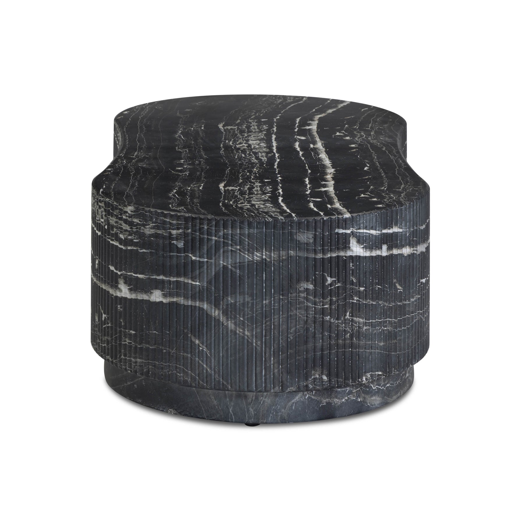Hades 47" Black Faux Marble Indoor/Outdoor Concrete Coffee Table