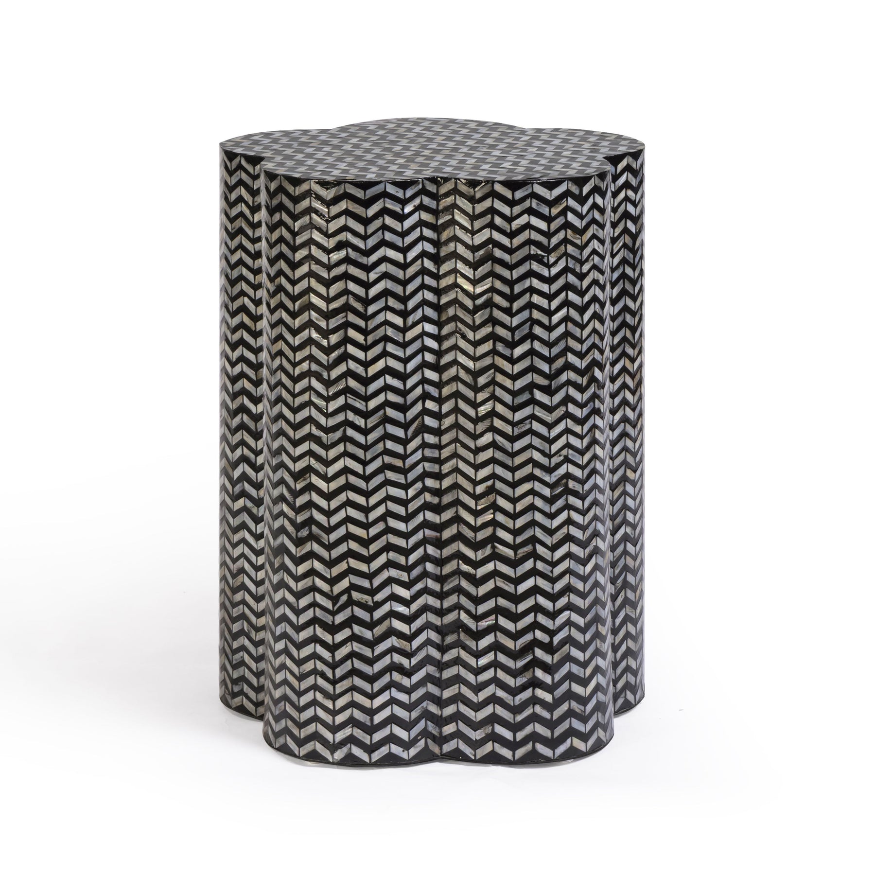Truffle Black Mother of Pearl Shell Side Table