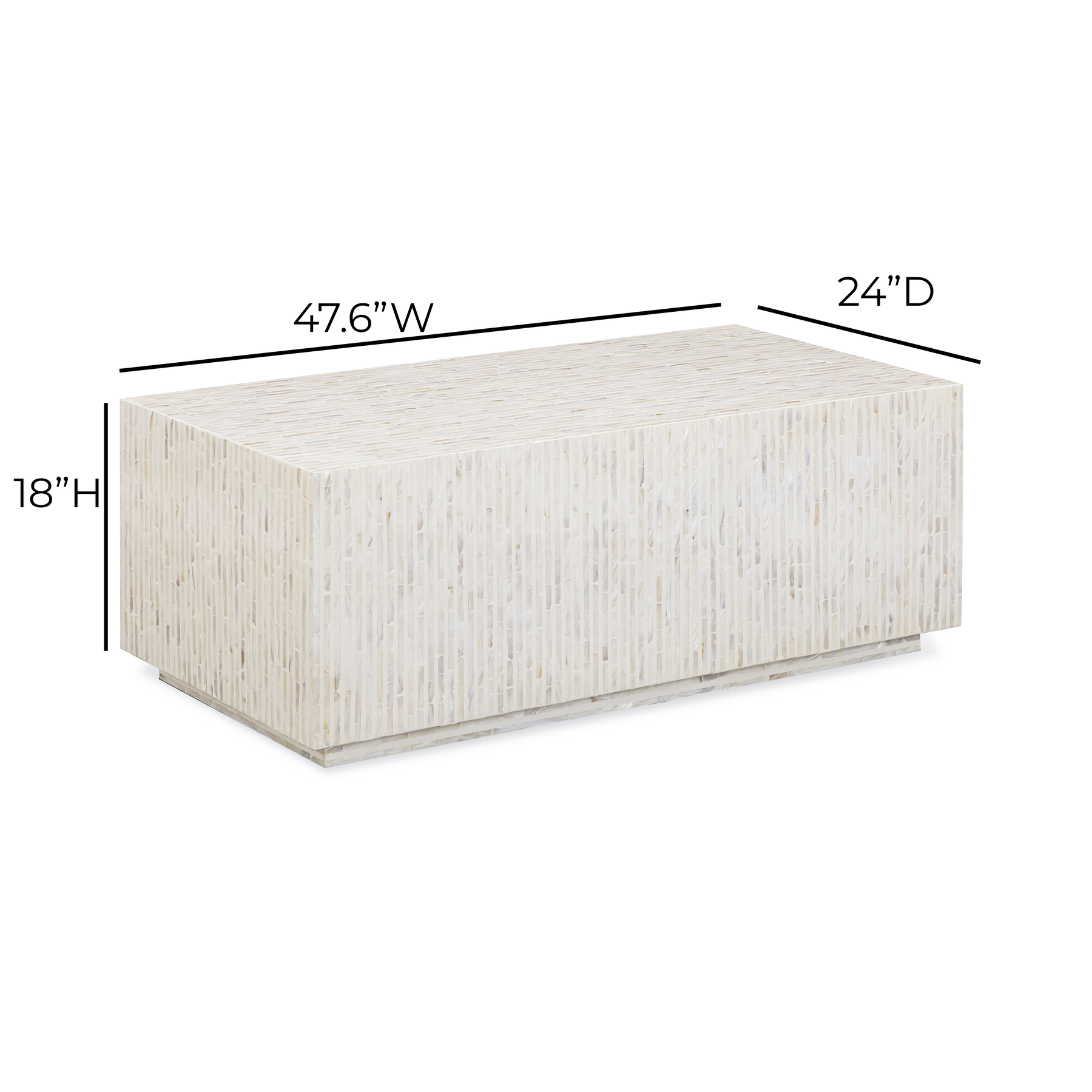 Earl 48" Shell Rectangular Coffee Table