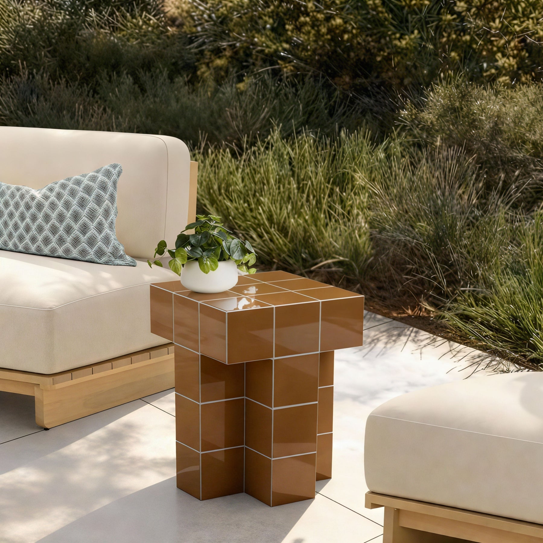 Alma Tile Concrete Indoor/Outdoor Side Table