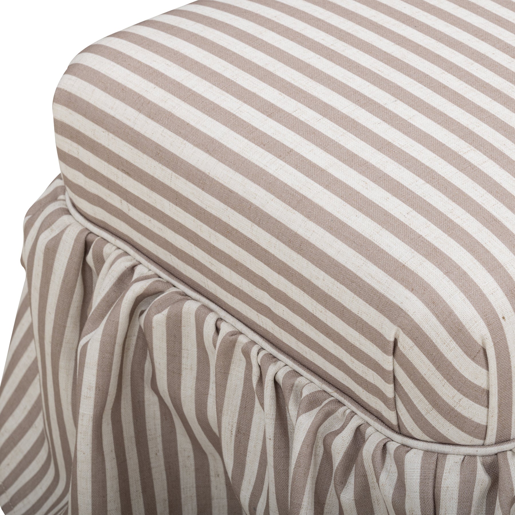 Gertrude Striped Performance Linen Skirted Ottoman