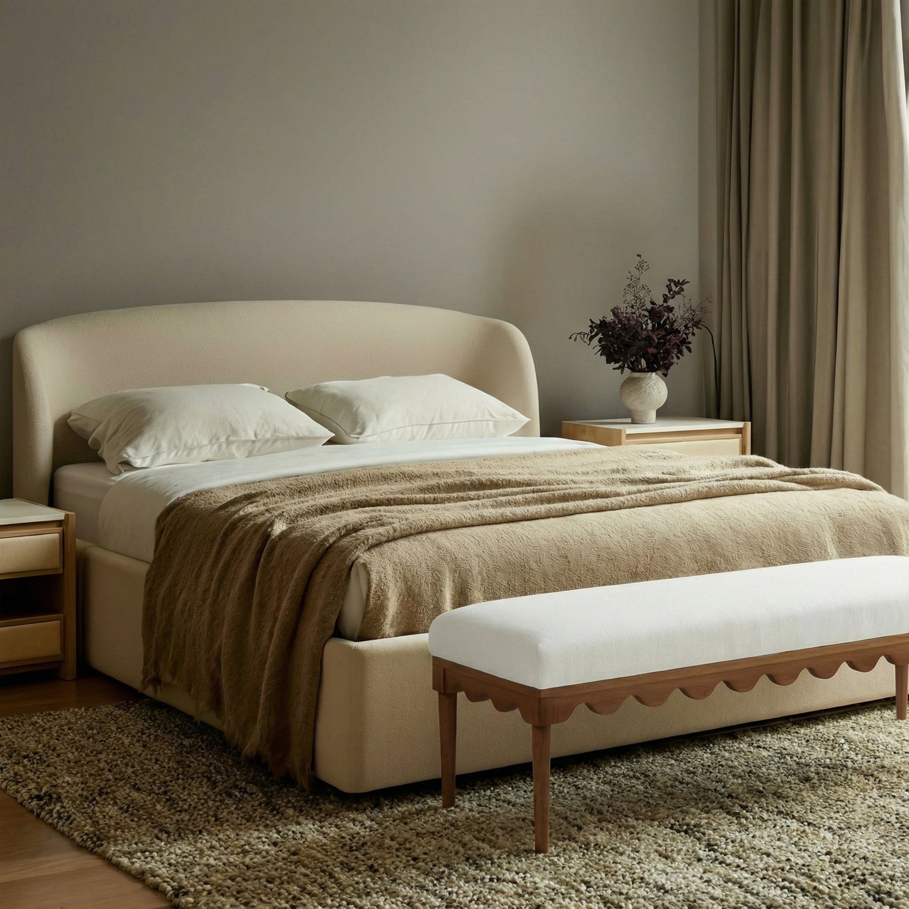 Oodle 56.5" Performance Vegan Mohair Bench