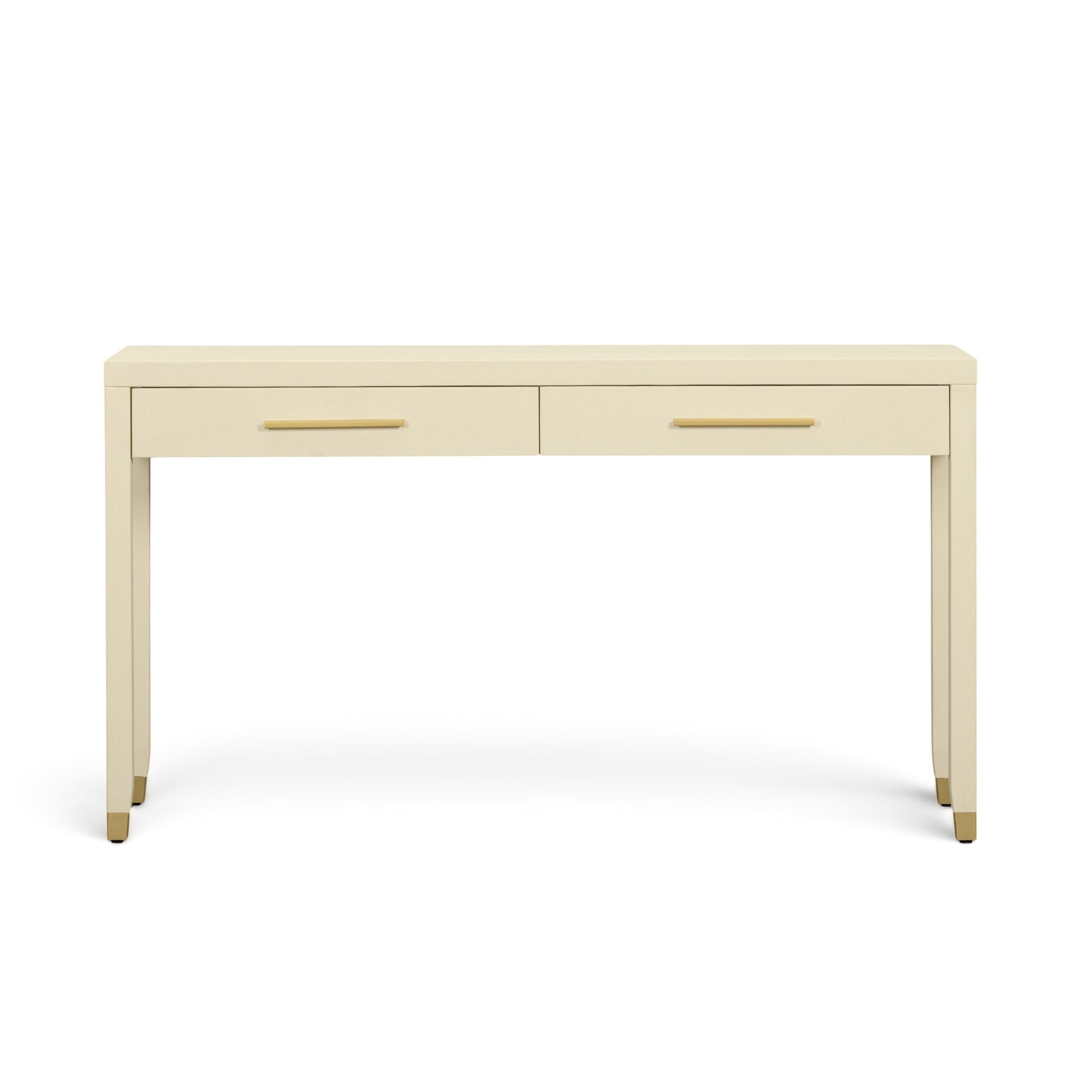 Dani 54" Cream Faux Shagreen 2-Drawer Console Table
