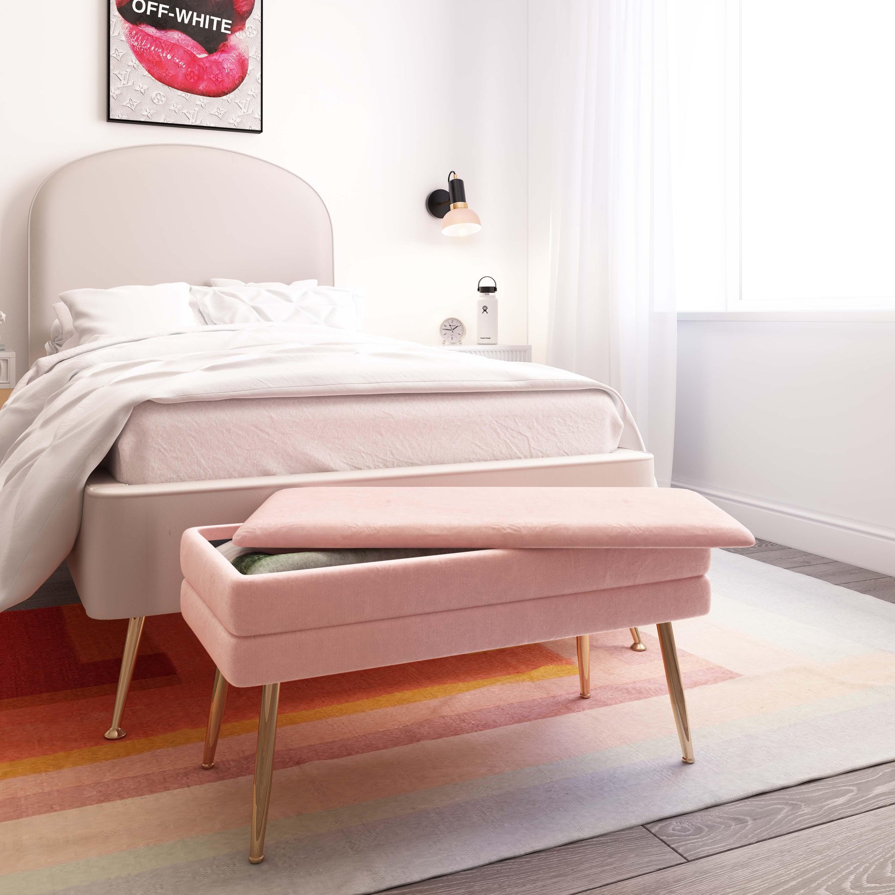 Ziva 31" Velvet Storage Bench