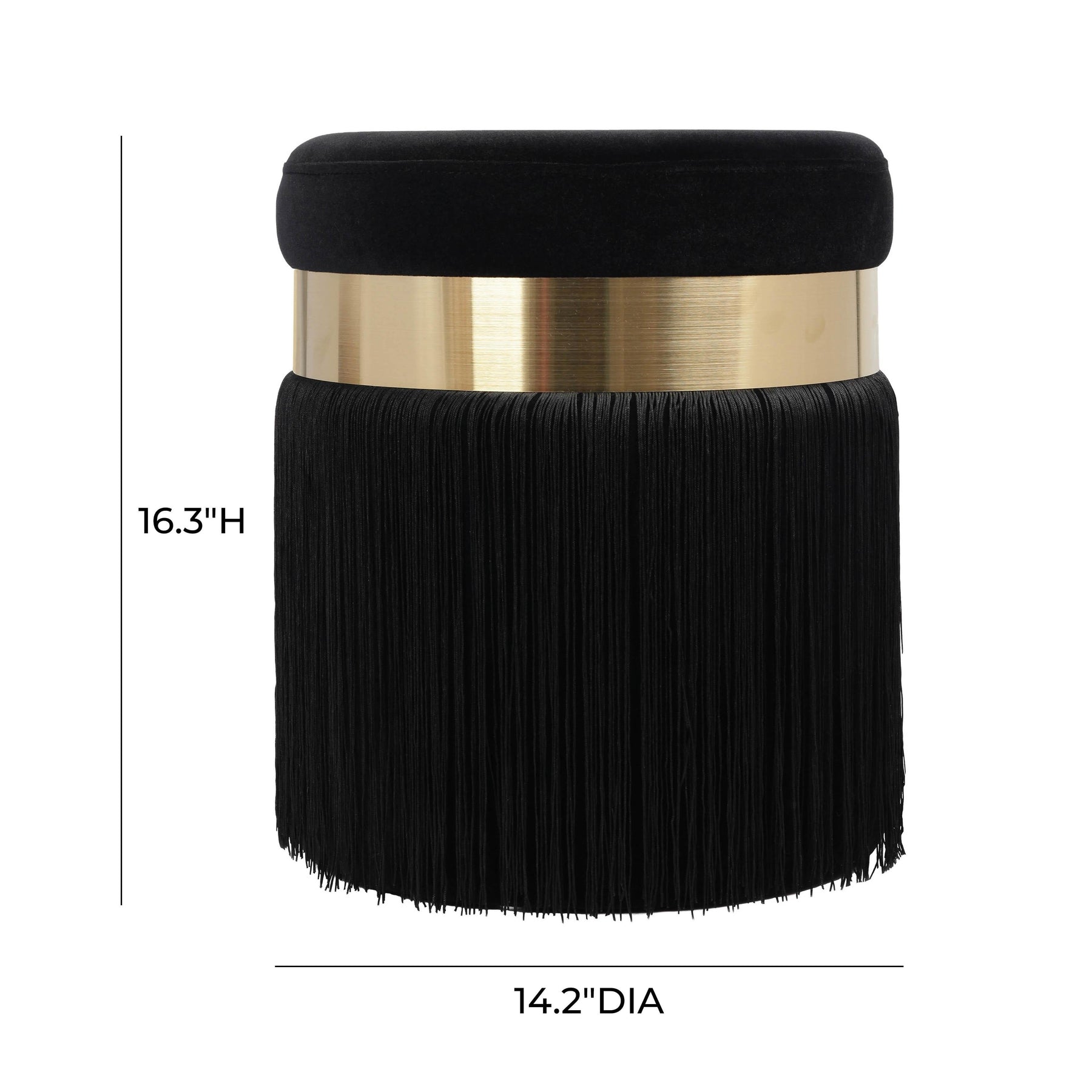 Melody Velvet Tasseled Ottoman