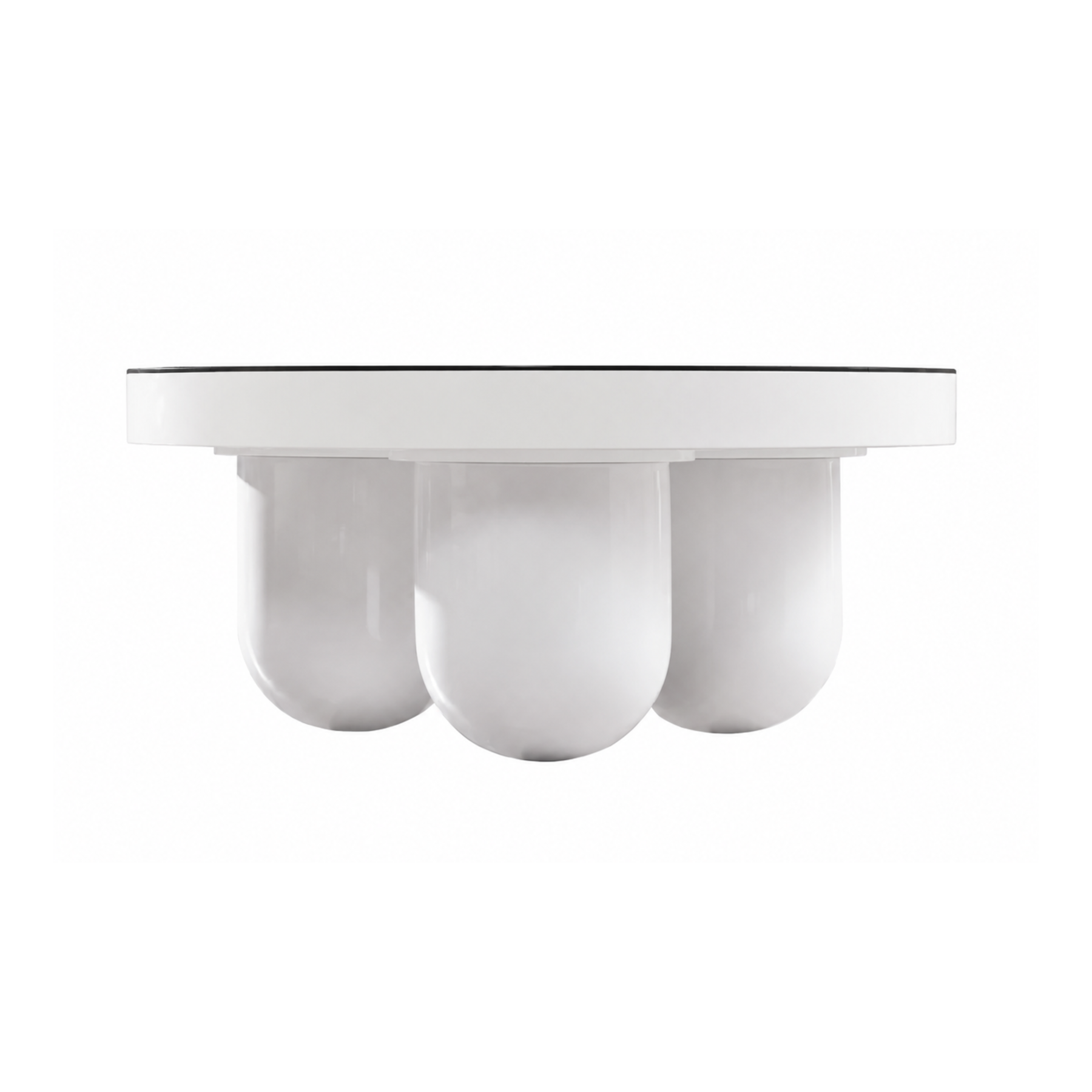 Jasper 33" White Glossy Round Coffee Table