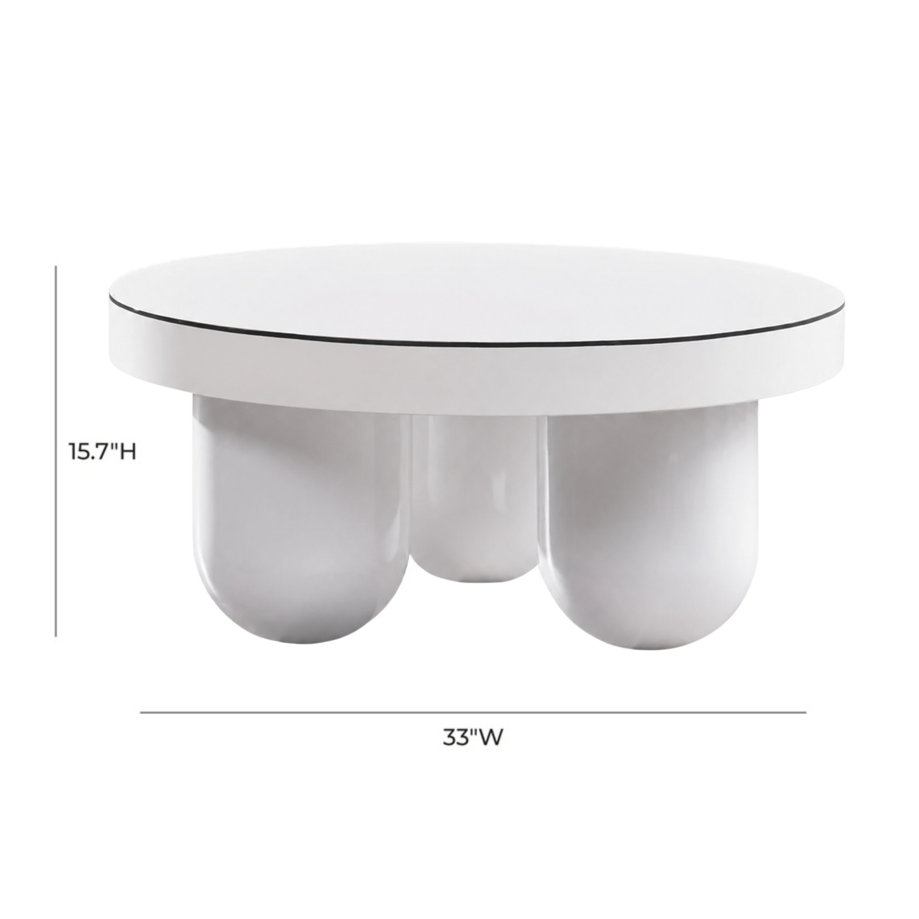 Jasper 33" White Glossy Round Coffee Table