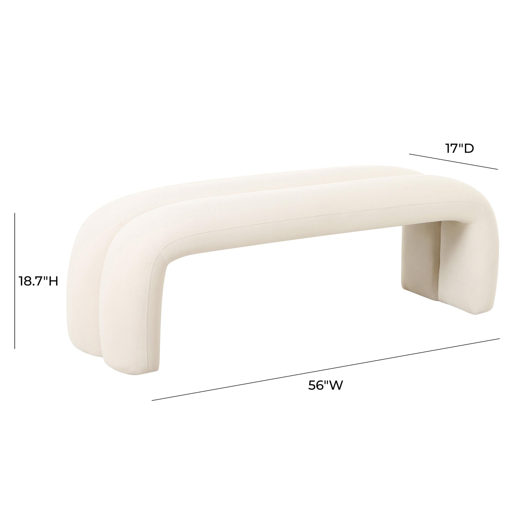 Leigh 56" Performance Velvet Channeled Bench