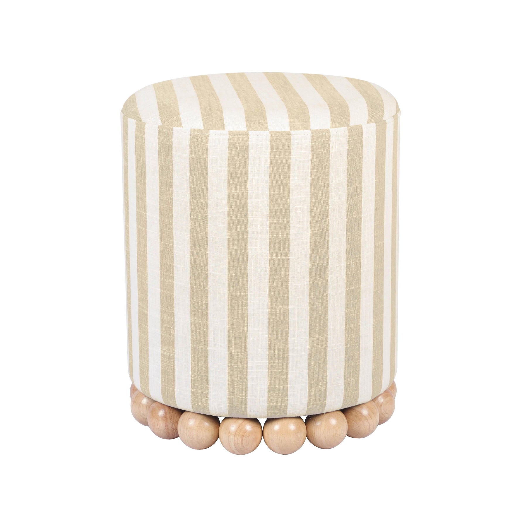 Dex Striped Linen Ottoman