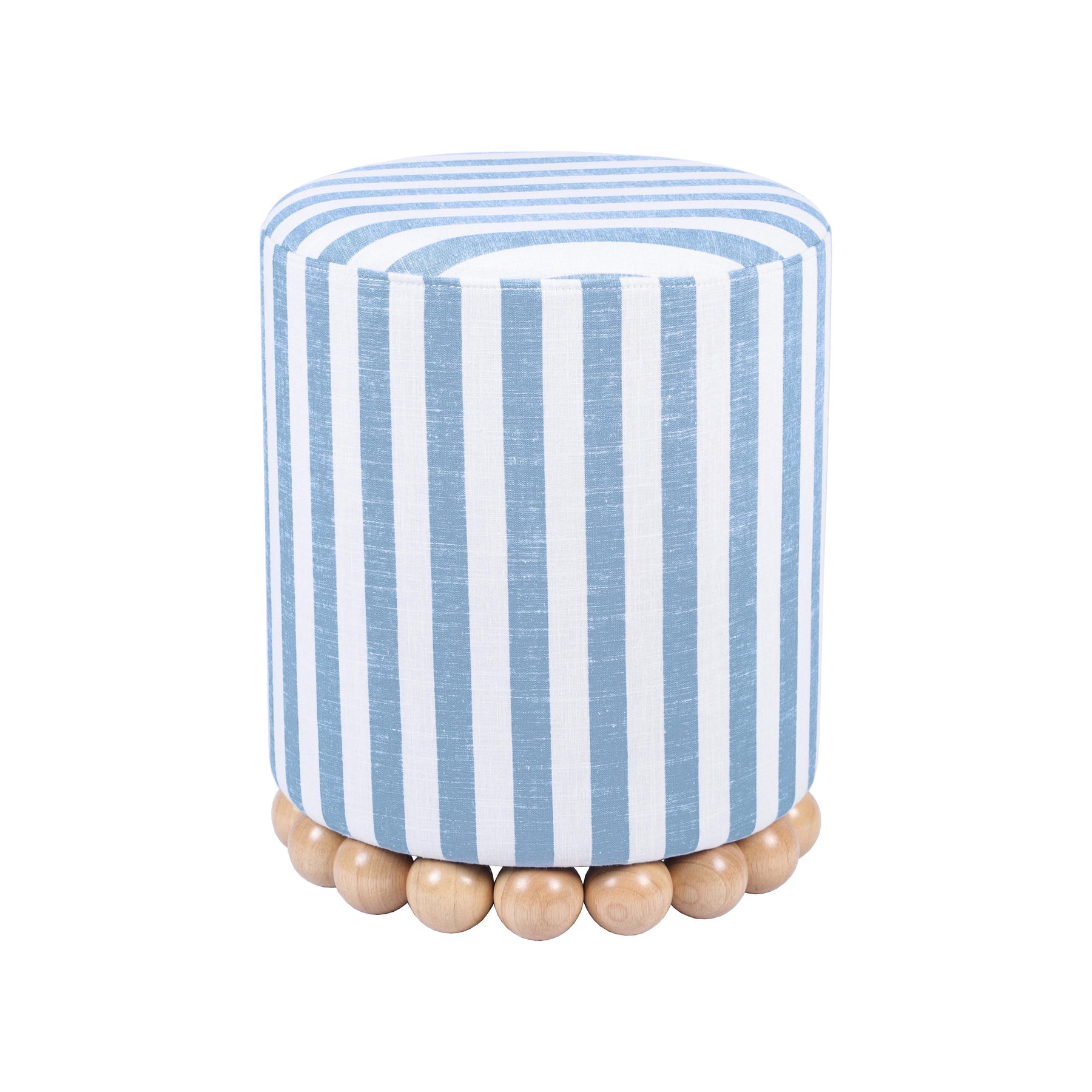 Dex Striped Linen Ottoman