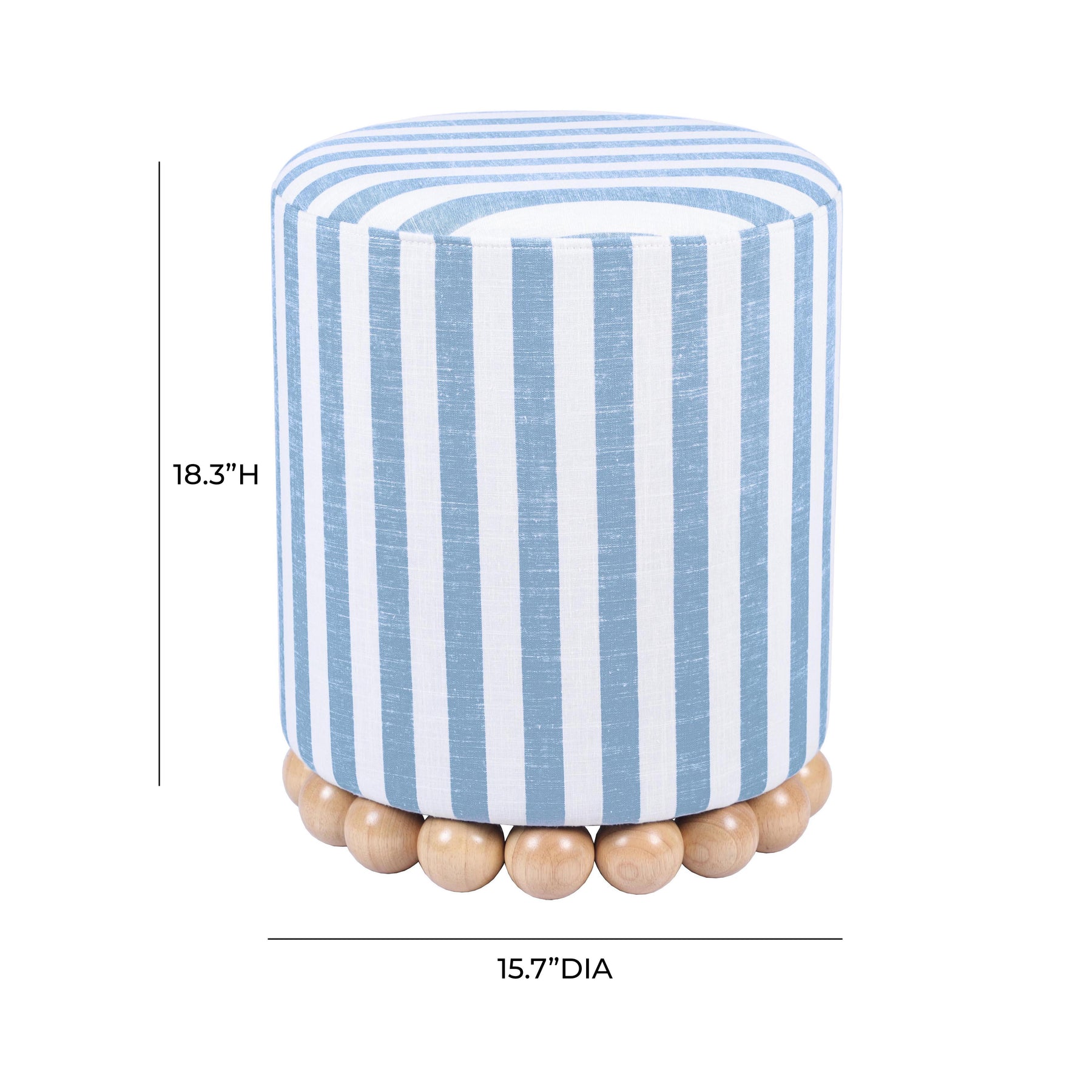 Dex Striped Linen Ottoman