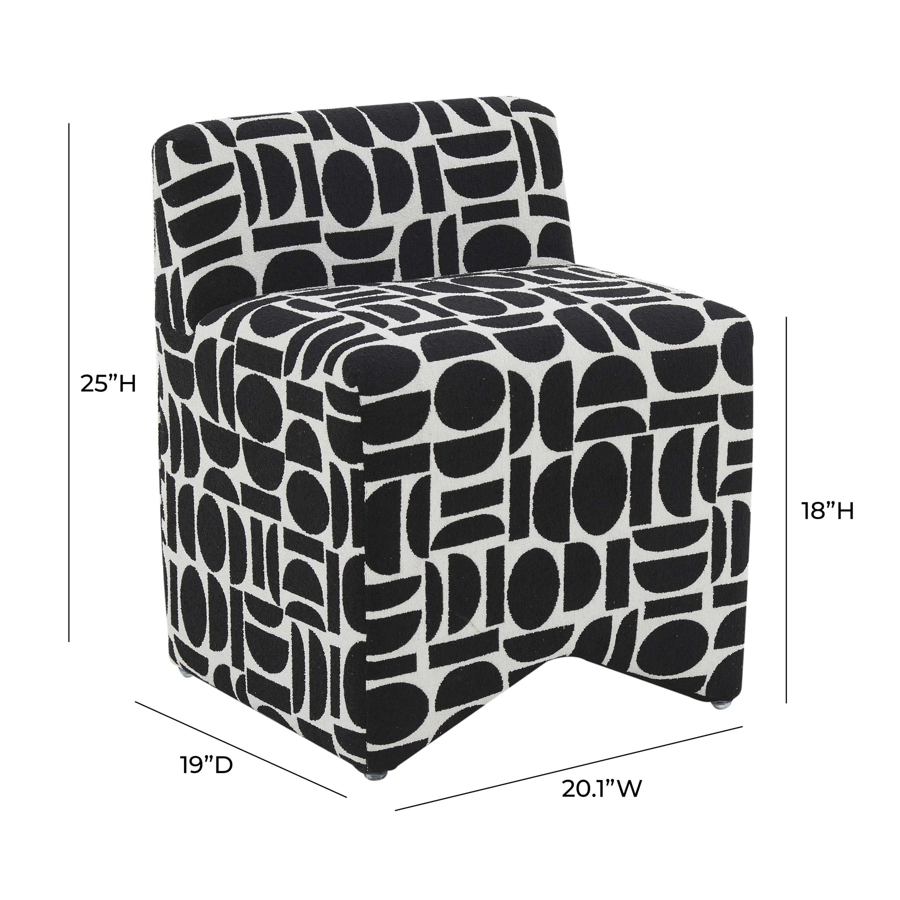Pippa Geometric Performance Jacquard Weave Accent Stool