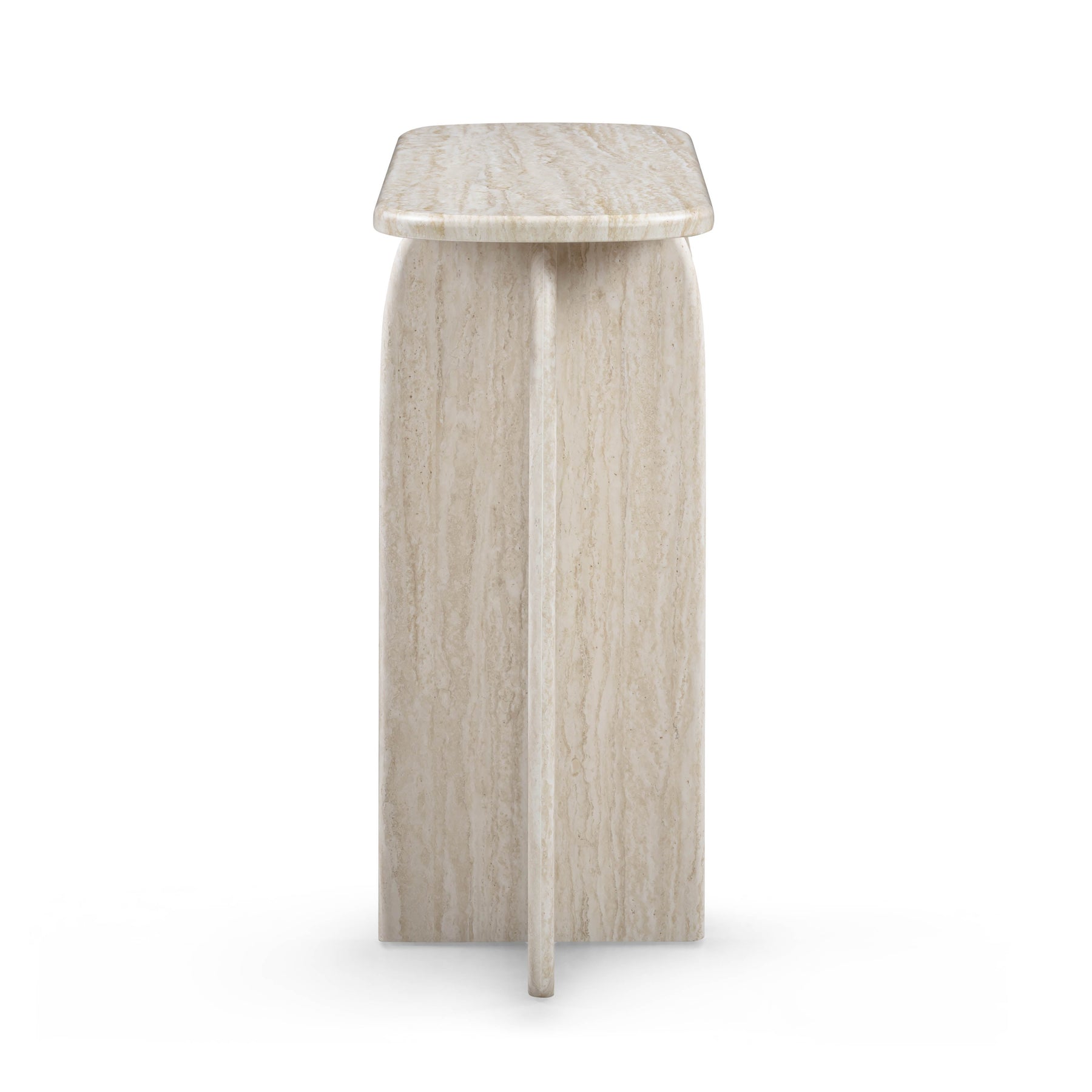 Clementine 48" Faux Travertine Console Table