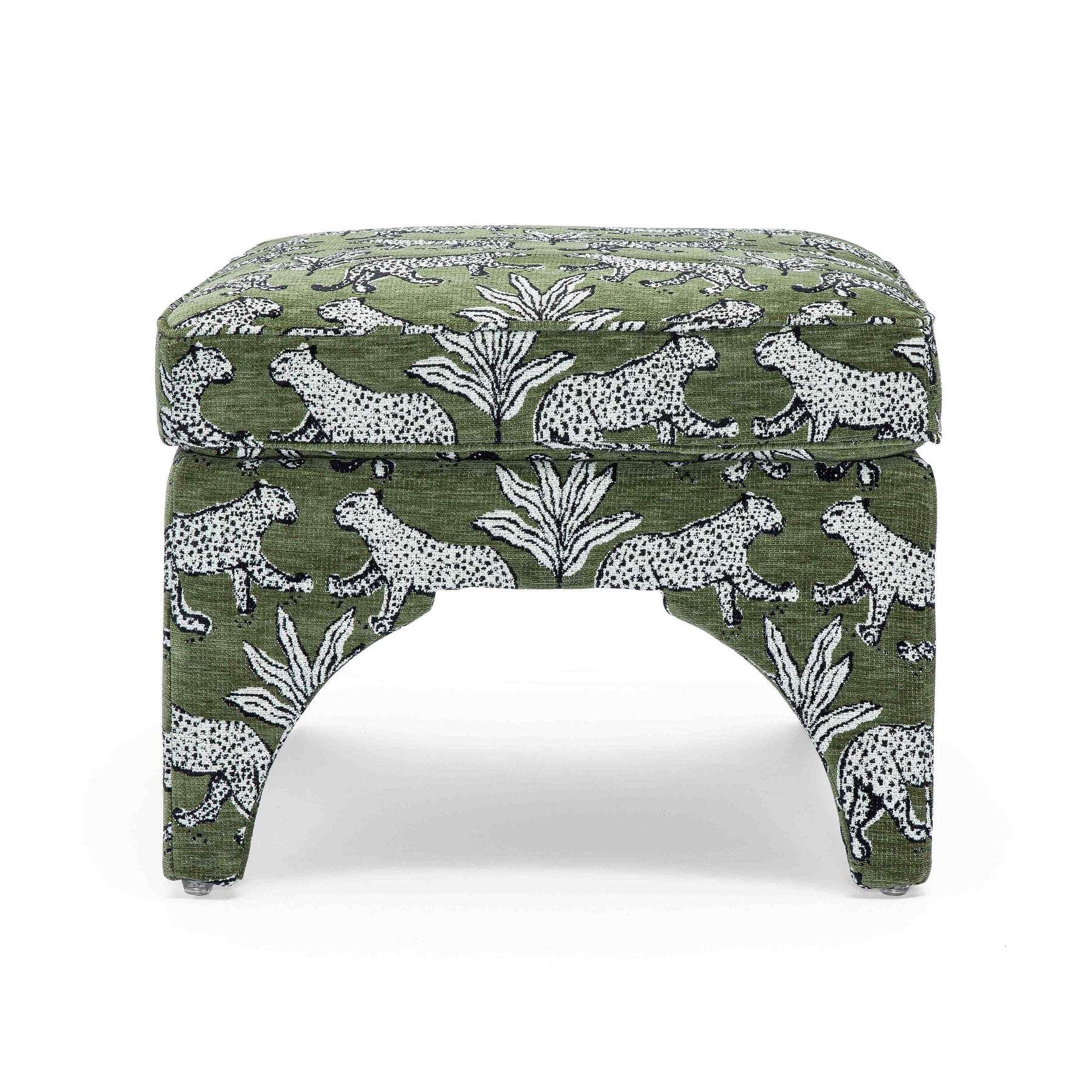 Raji Leopard Performance Jacquard Ottoman