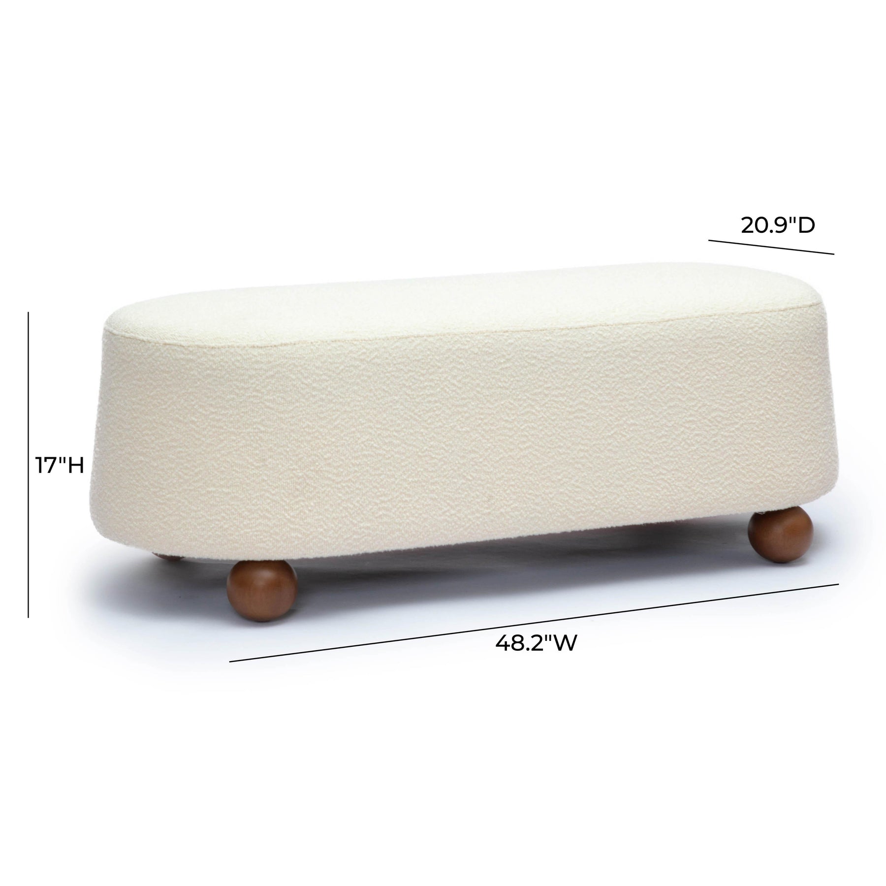 Jaine 48" Performance Boucle Large Ottoman