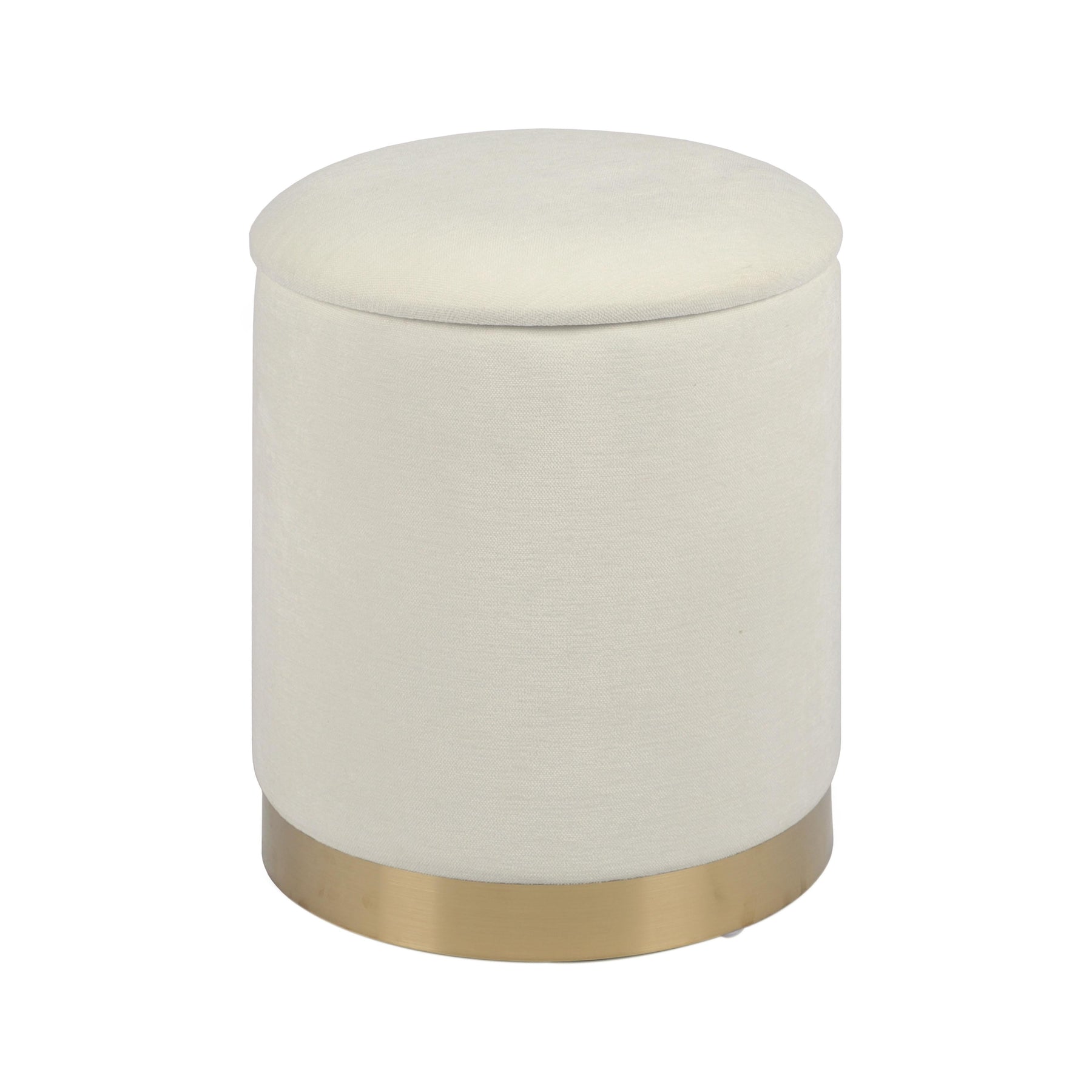 Zoe Cream Chenille Storage Ottoman